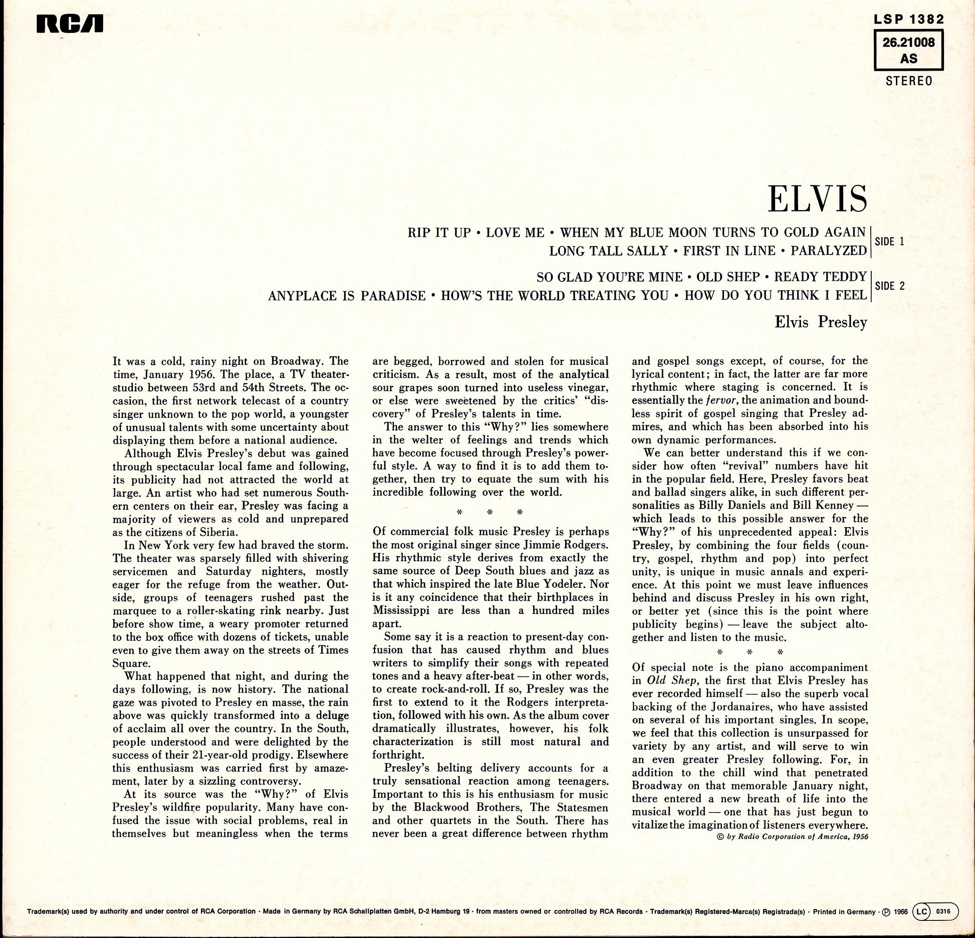 Elvis Presley – Elvis Vinyl LP