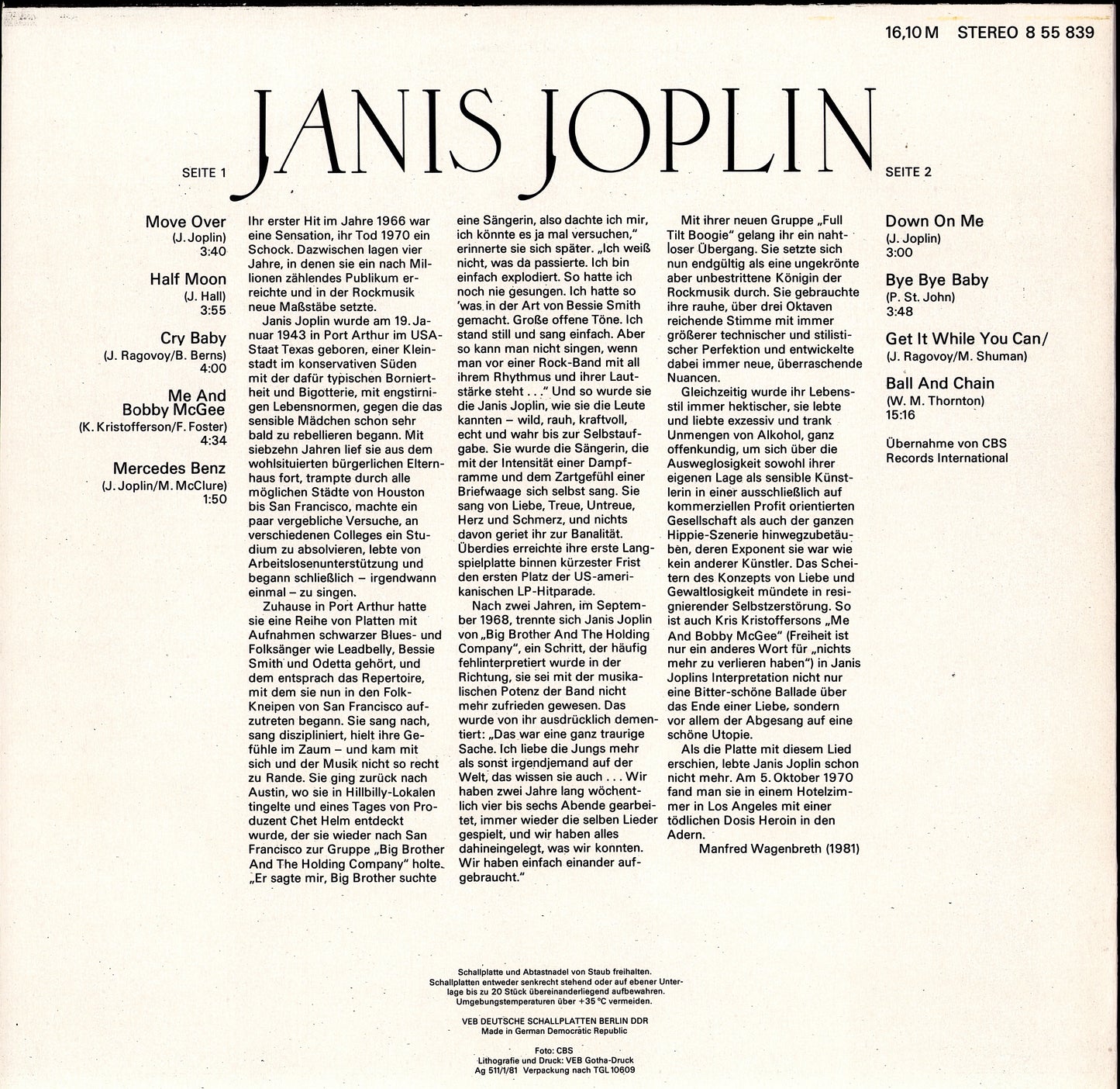 Janis Joplin – Janis Joplin Vinyl LP