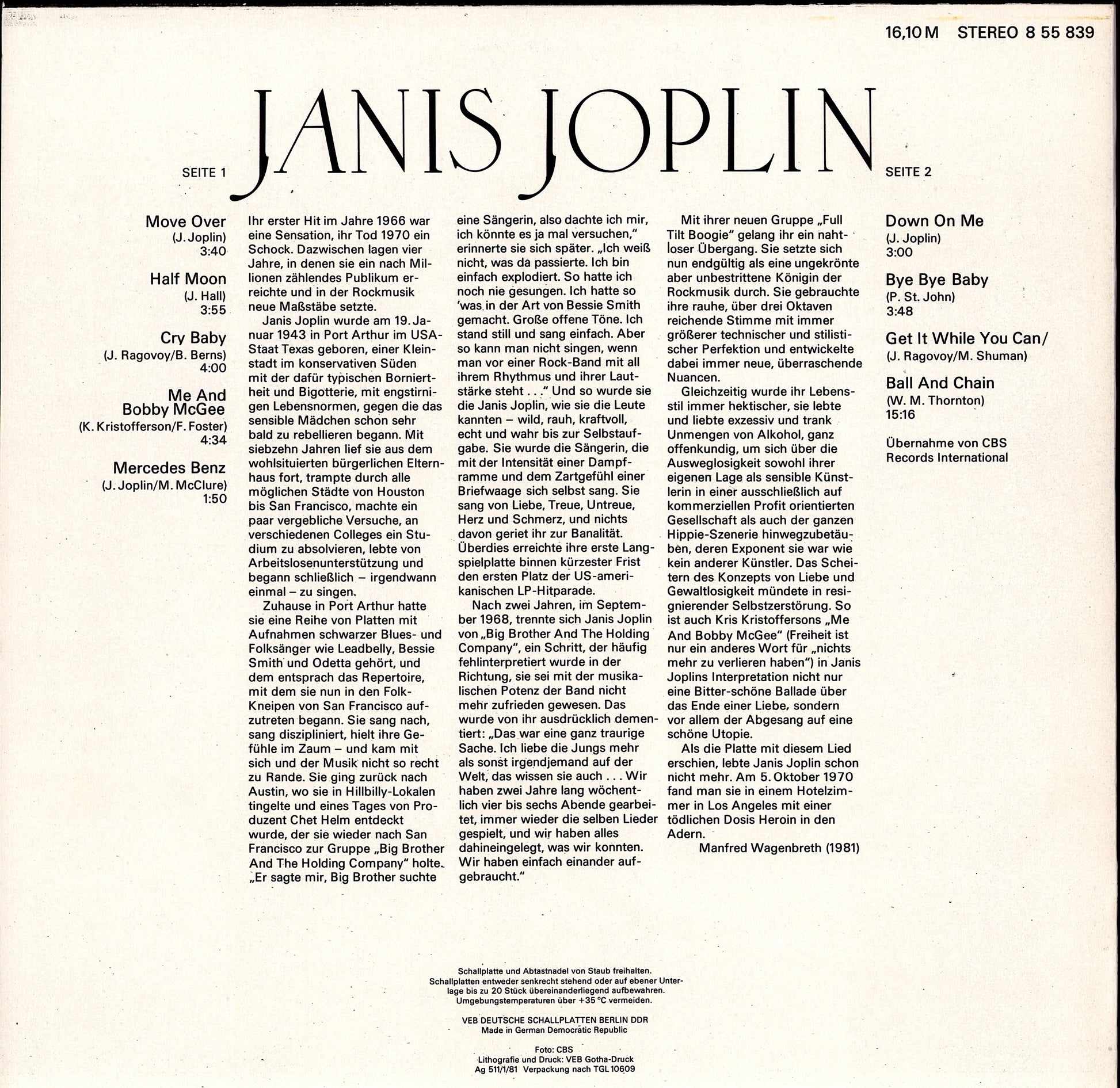 Janis Joplin – Janis Joplin Vinyl LP