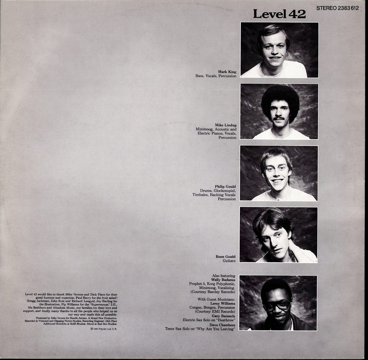 Level 42 - Level 42 Vinyl LP