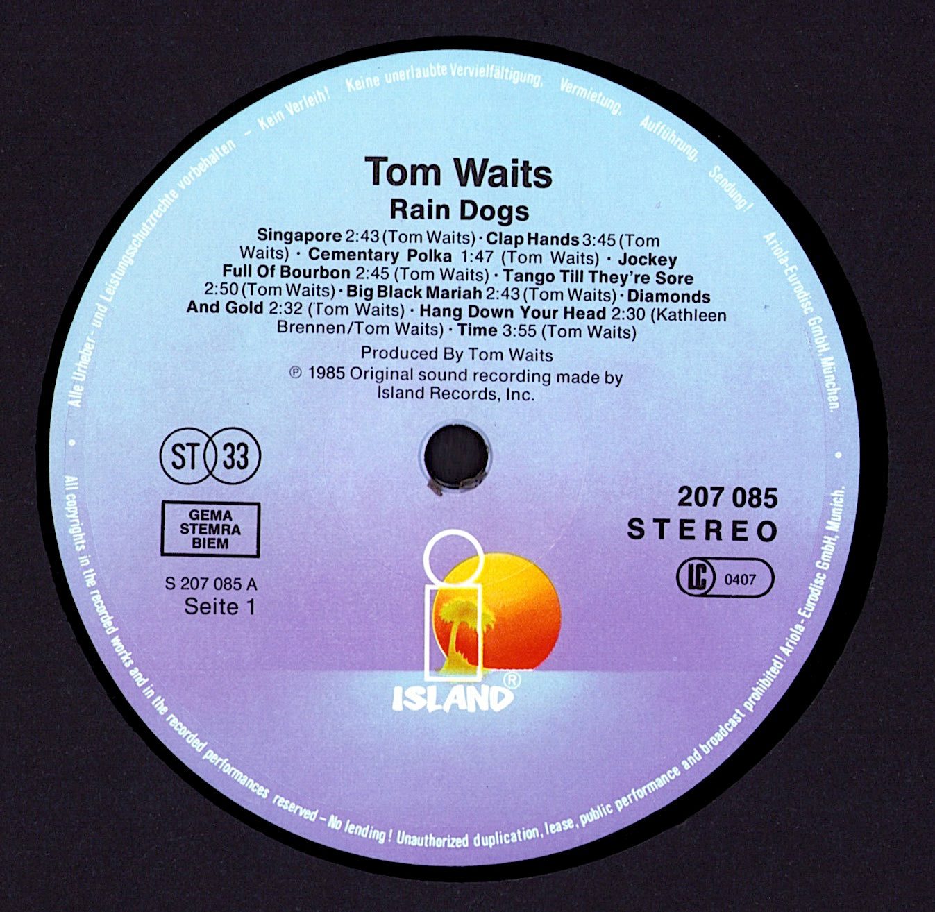 Tom Waits - Rain Dogs Vinyl LP