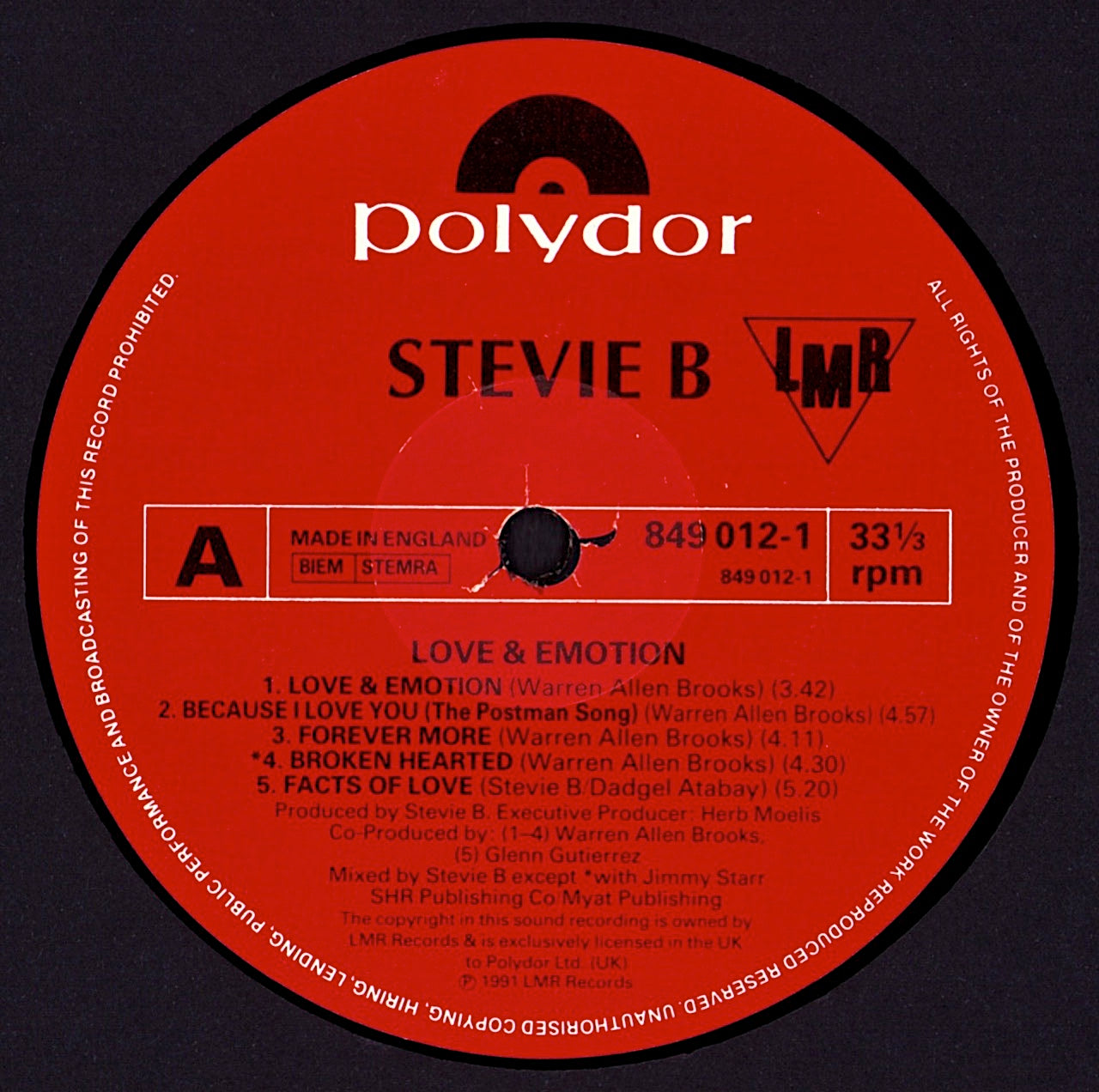 Stevie B – Love & Emotion Vinyl LP