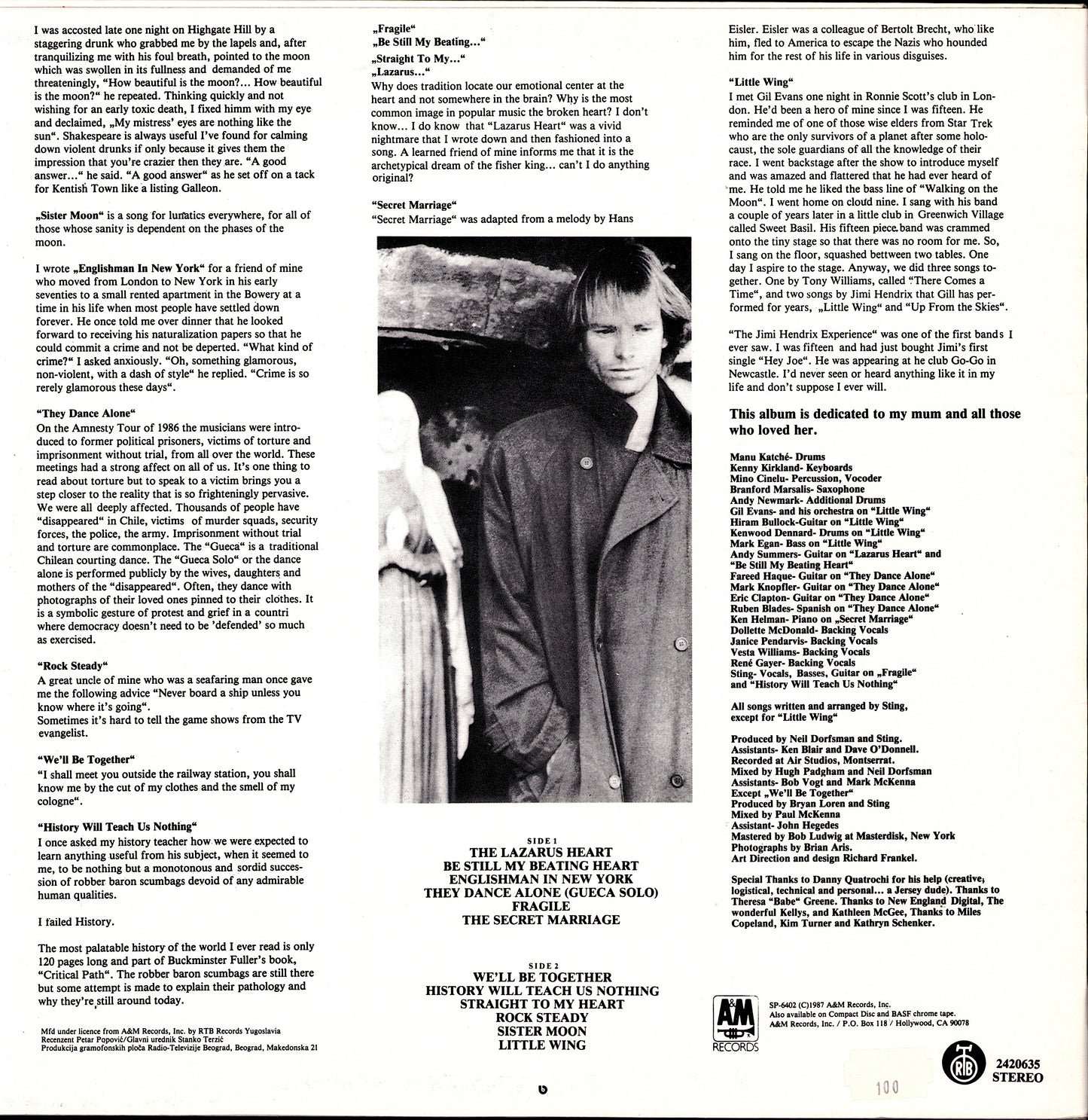 Sting – ...Nothing Like The Sun Vinyl LP