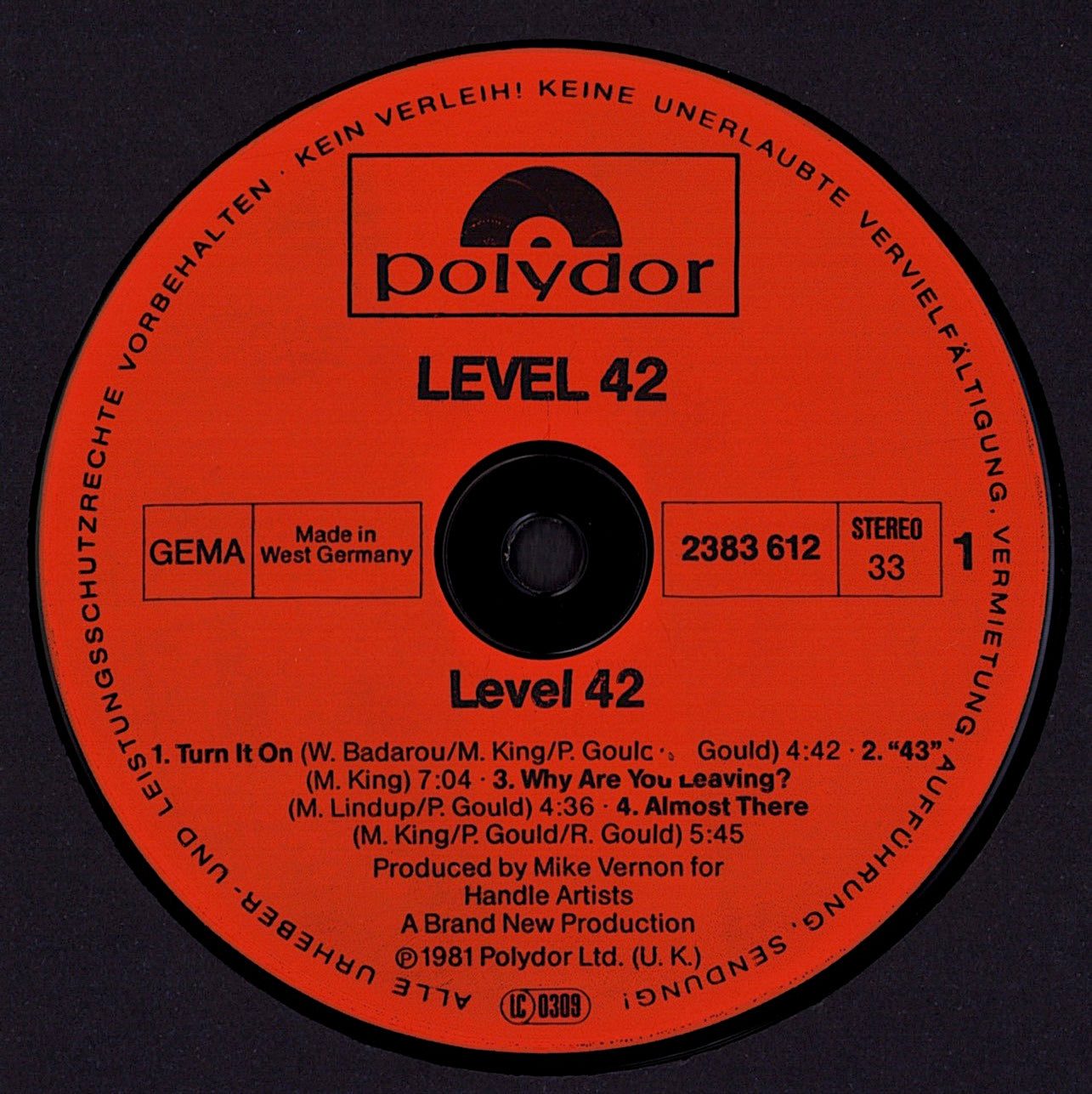 Level 42 - Level 42 Vinyl LP