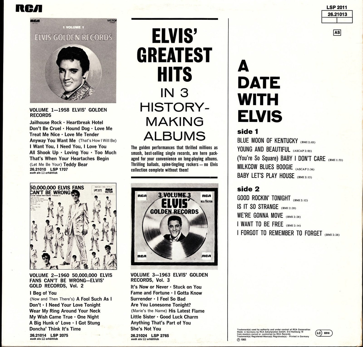 Elvis Presley – A Date With Elvis Vinyl LP