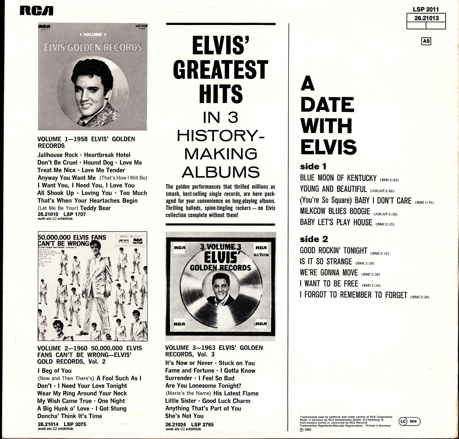 Elvis Presley – A Date With Elvis Vinyl LP