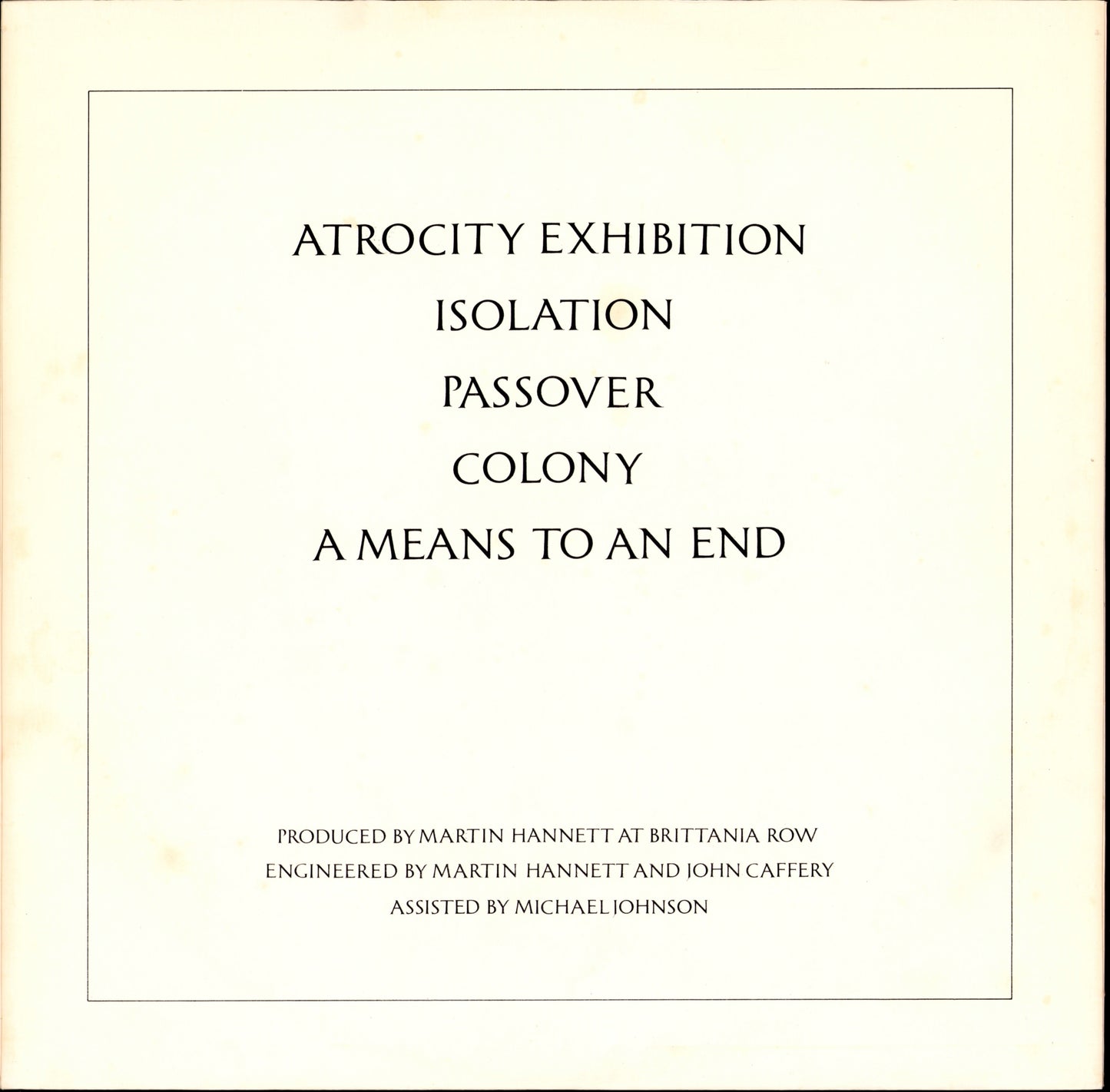 Joy Division ‎- Closer Vinyl LP Kopie