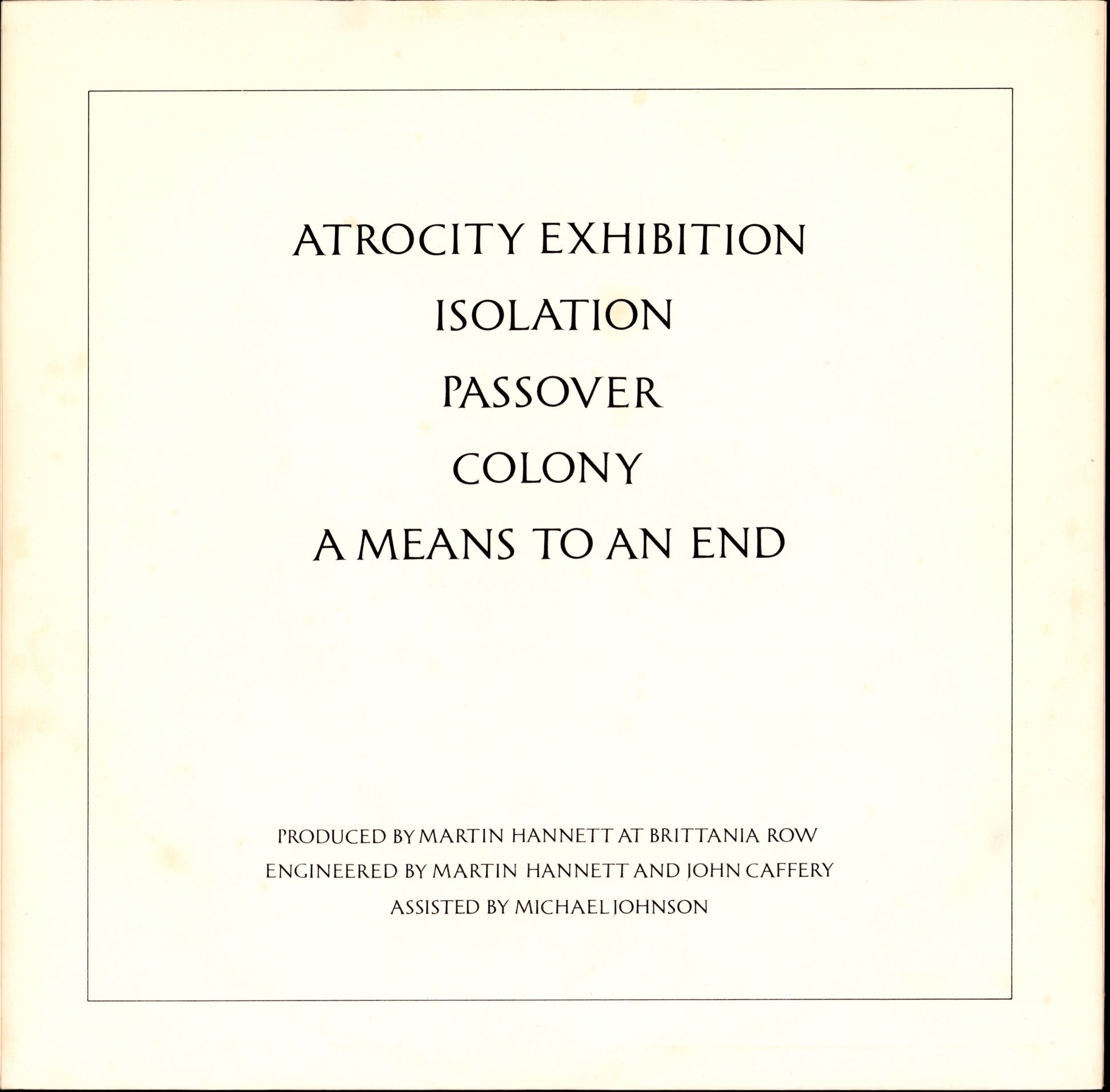 Joy Division ‎- Closer Vinyl LP Kopie