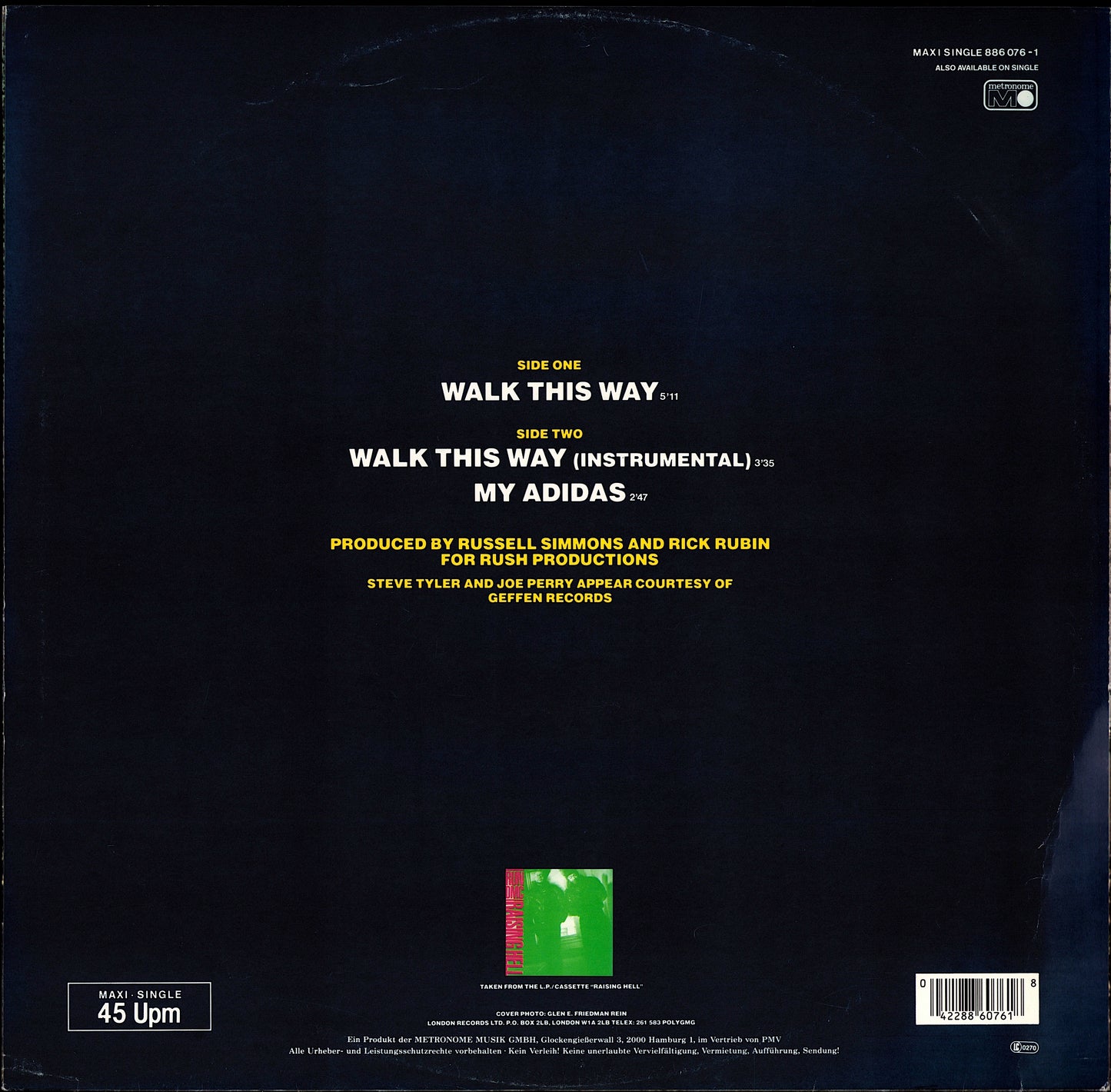 Run DMC - Walk This Way Vinyl 12" Maxi-Single