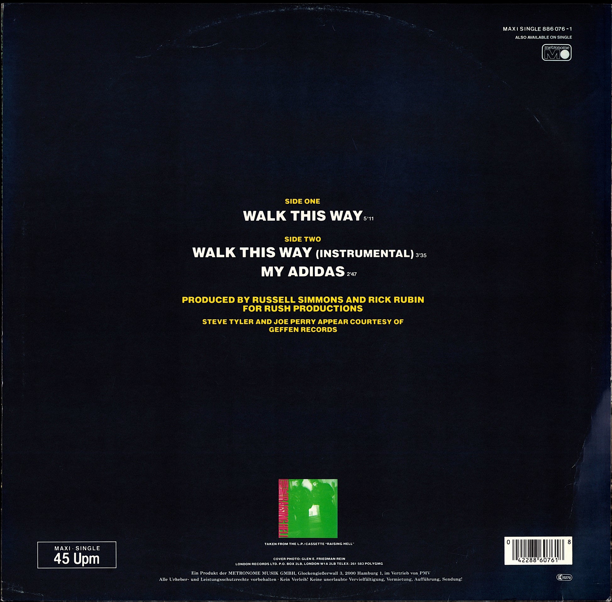 Run DMC - Walk This Way Vinyl 12" Maxi-Single