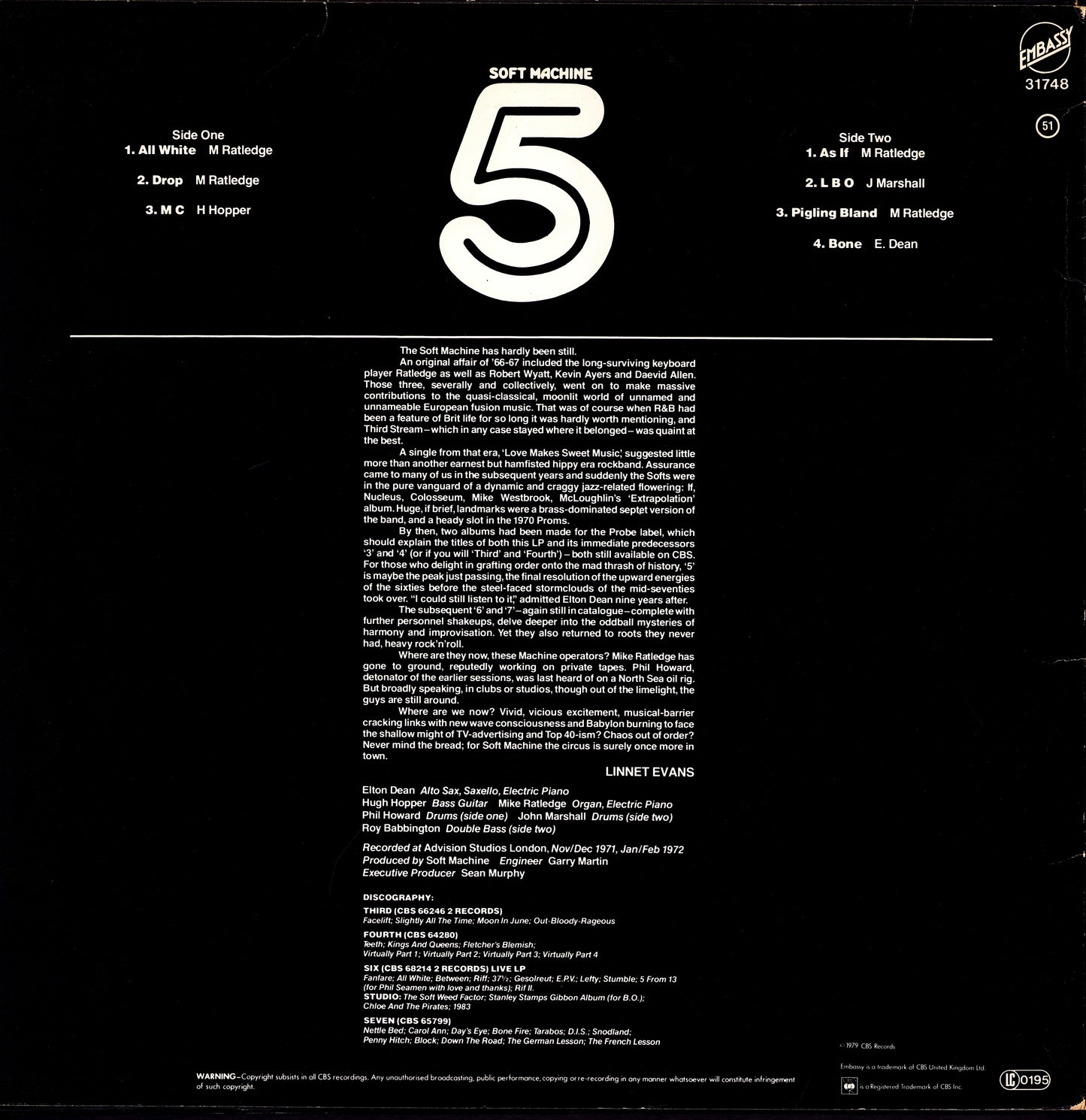 Soft Machine ‎- Faces And Places Vol. 7 Vinyl LP Kopie Kopie Kopie