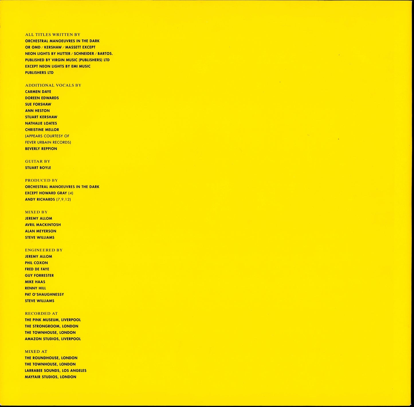 Orchestral Manoeuvres In The Dark – Sugar Tax Vinyl LP