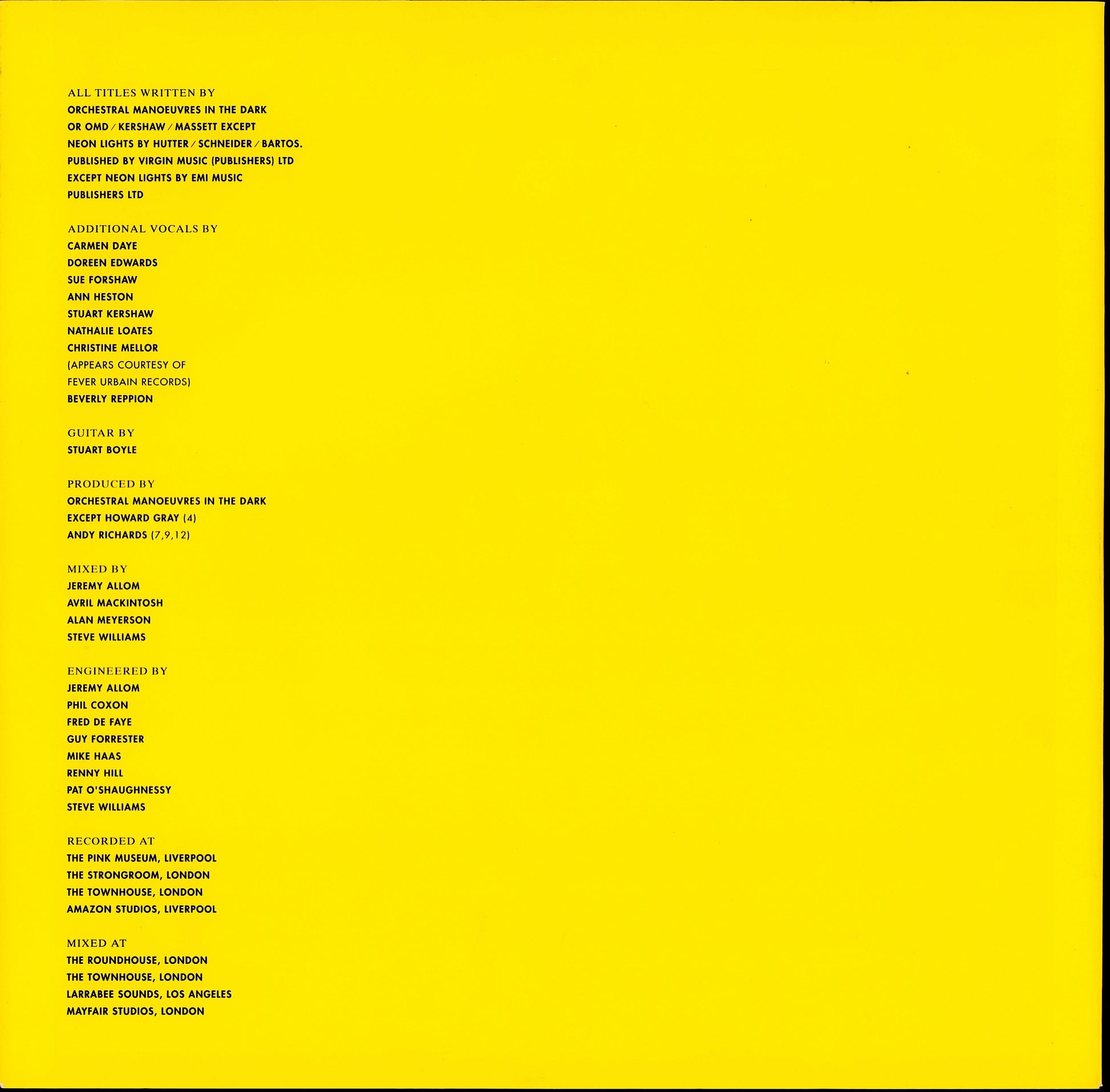 Orchestral Manoeuvres In The Dark – Sugar Tax Vinyl LP