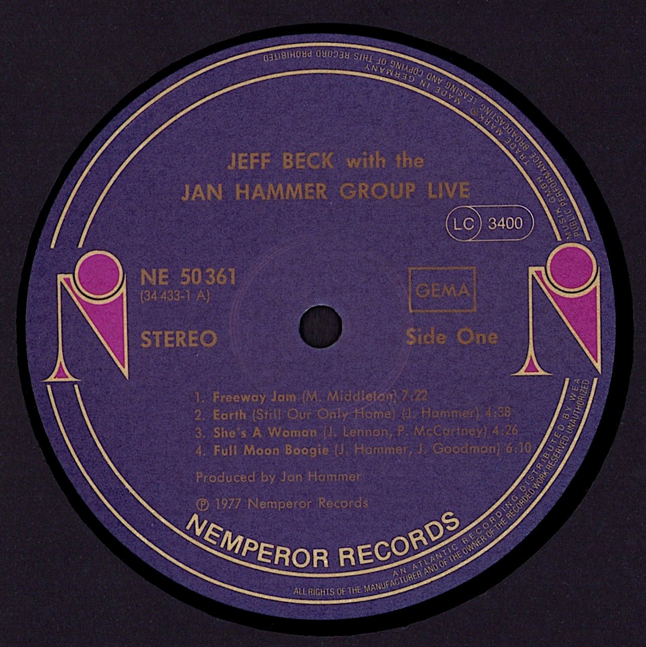 Jeff Beck With The Jan Hammer Group – Live Vinyl LP