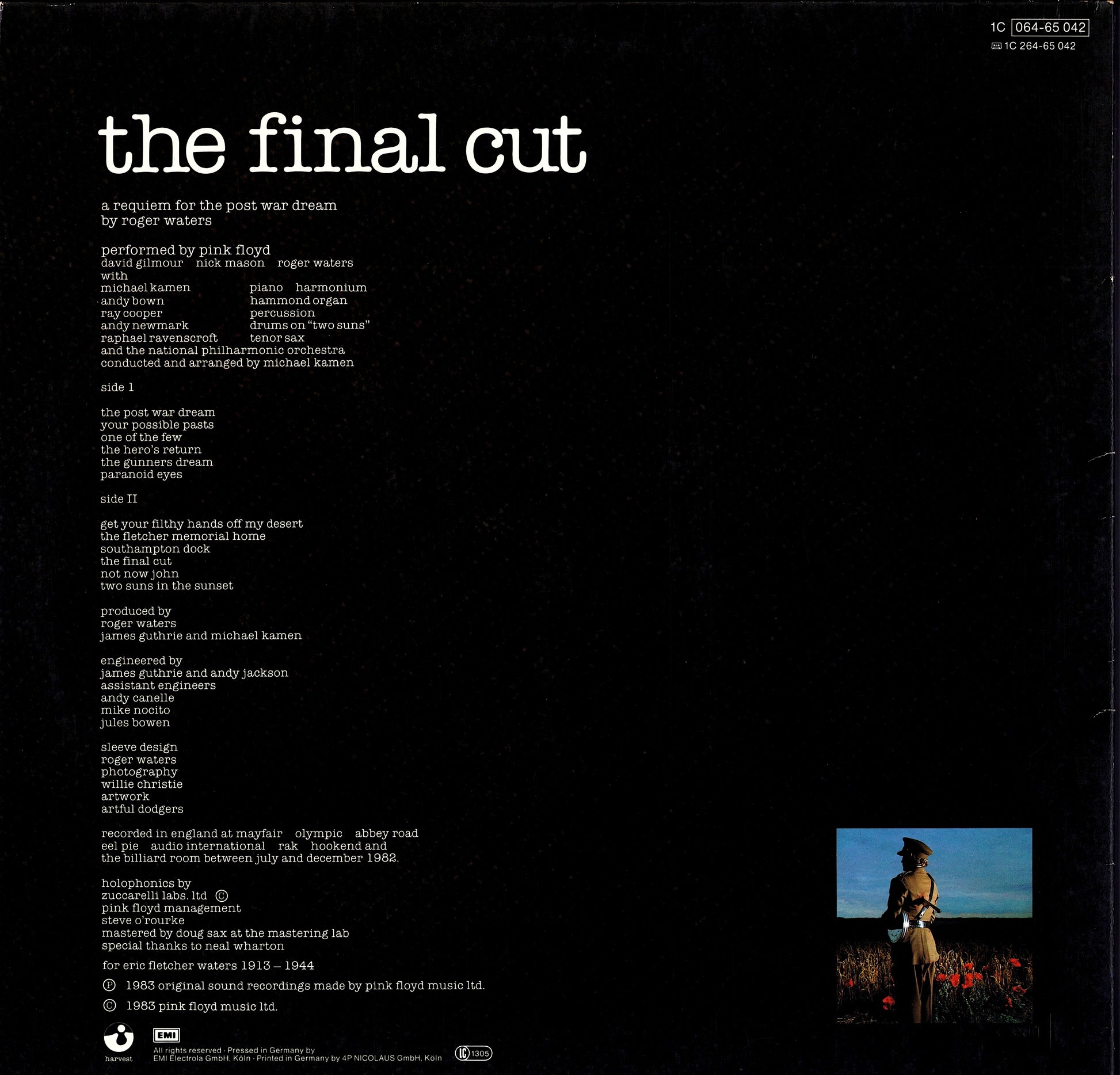 Pink Floyd - The Final Cut Vinyl LP Kopie