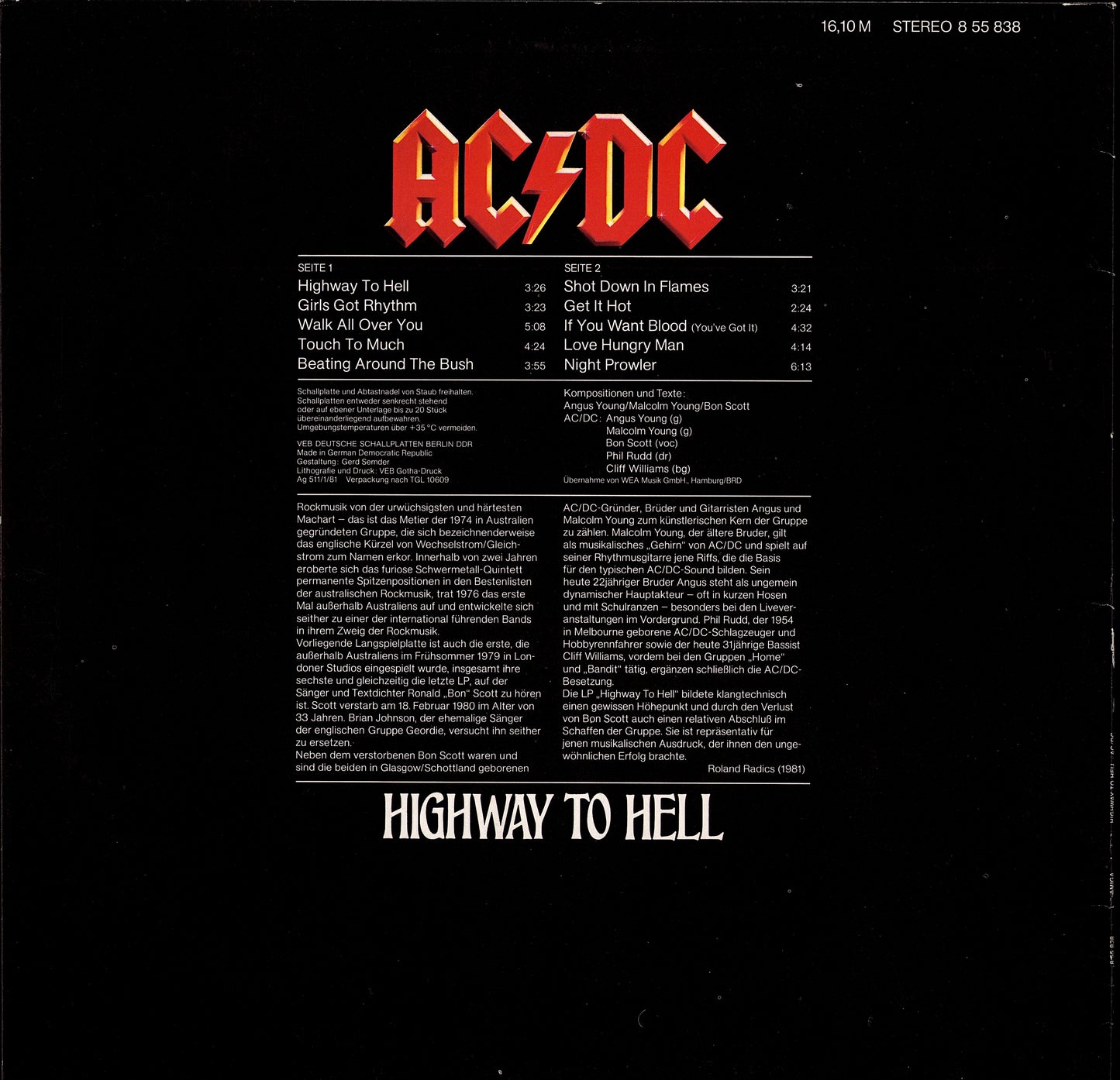 AC/DC – Highway To Hell Vinyl LP