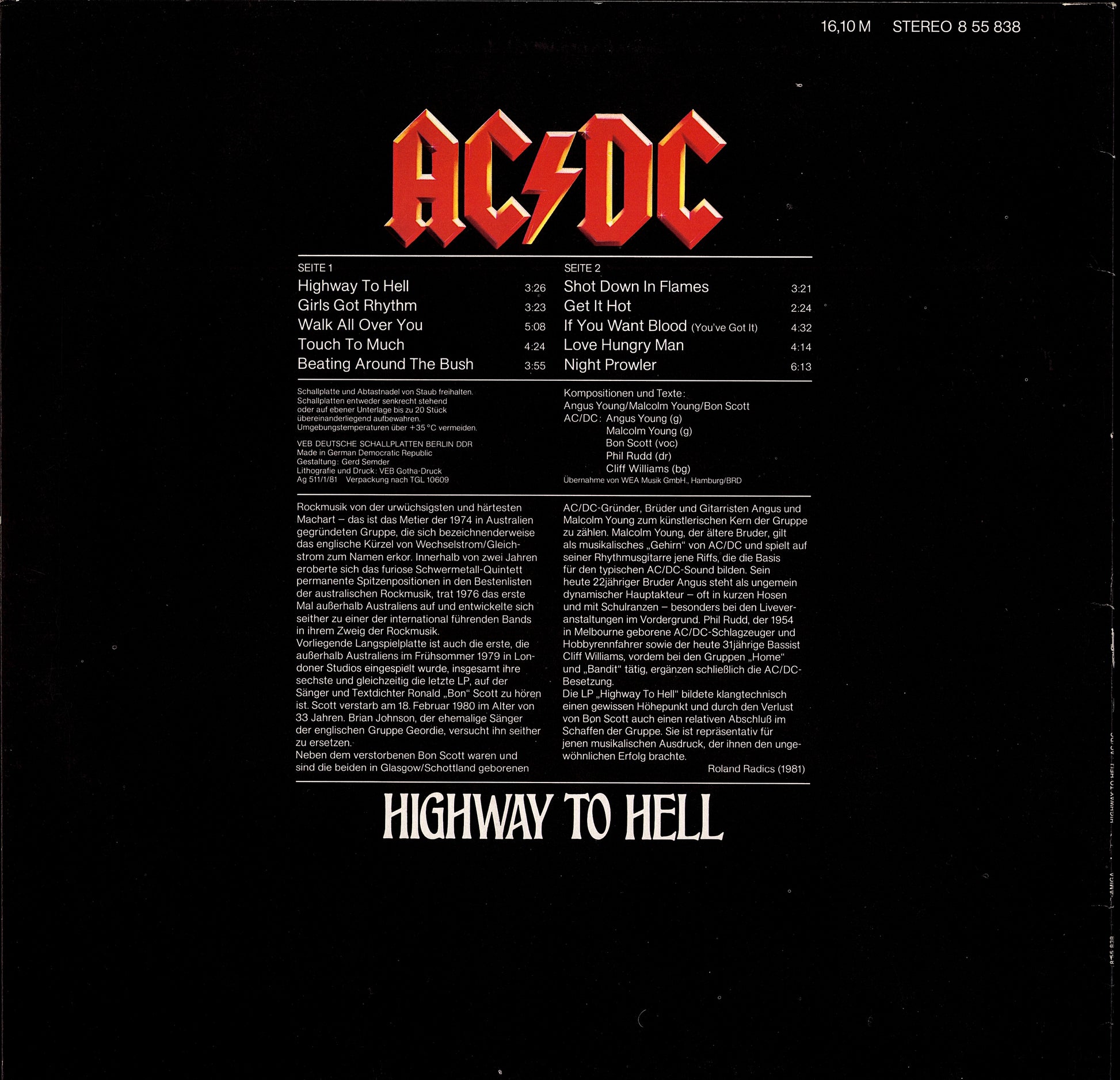 AC/DC – Highway To Hell Vinyl LP