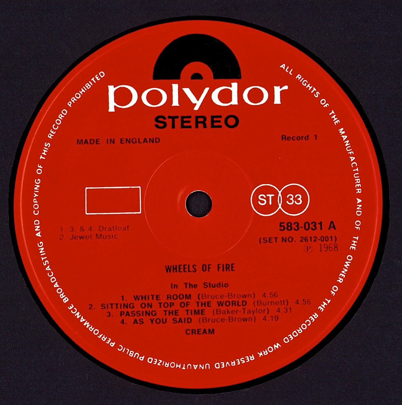 Cream - Wheels Of Fire Vinyl 2LP