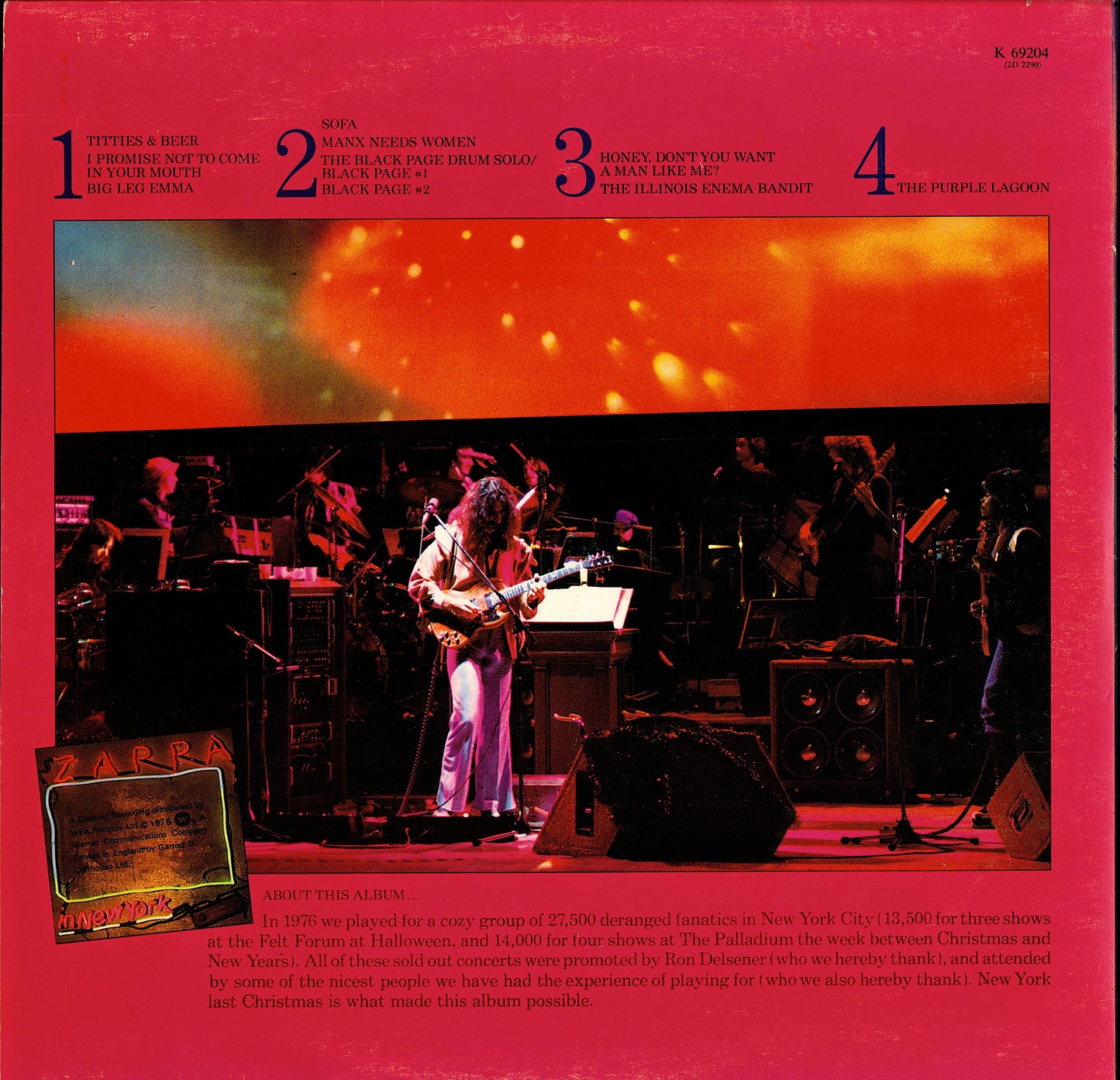 Frank Zappa – Zappa In New York Vinyl 2LP