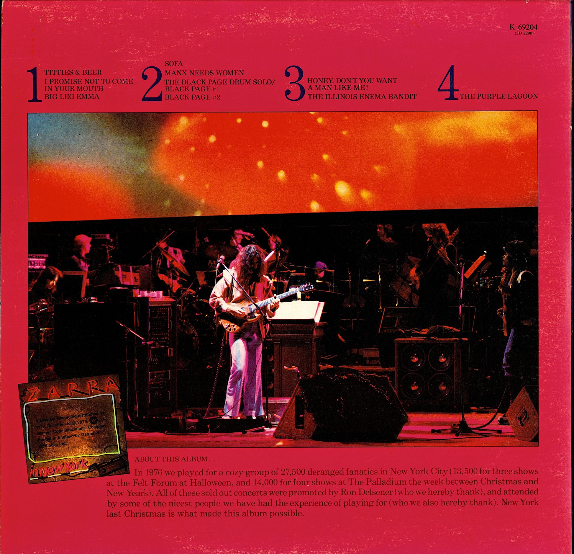 Frank Zappa – Zappa In New York Vinyl 2LP