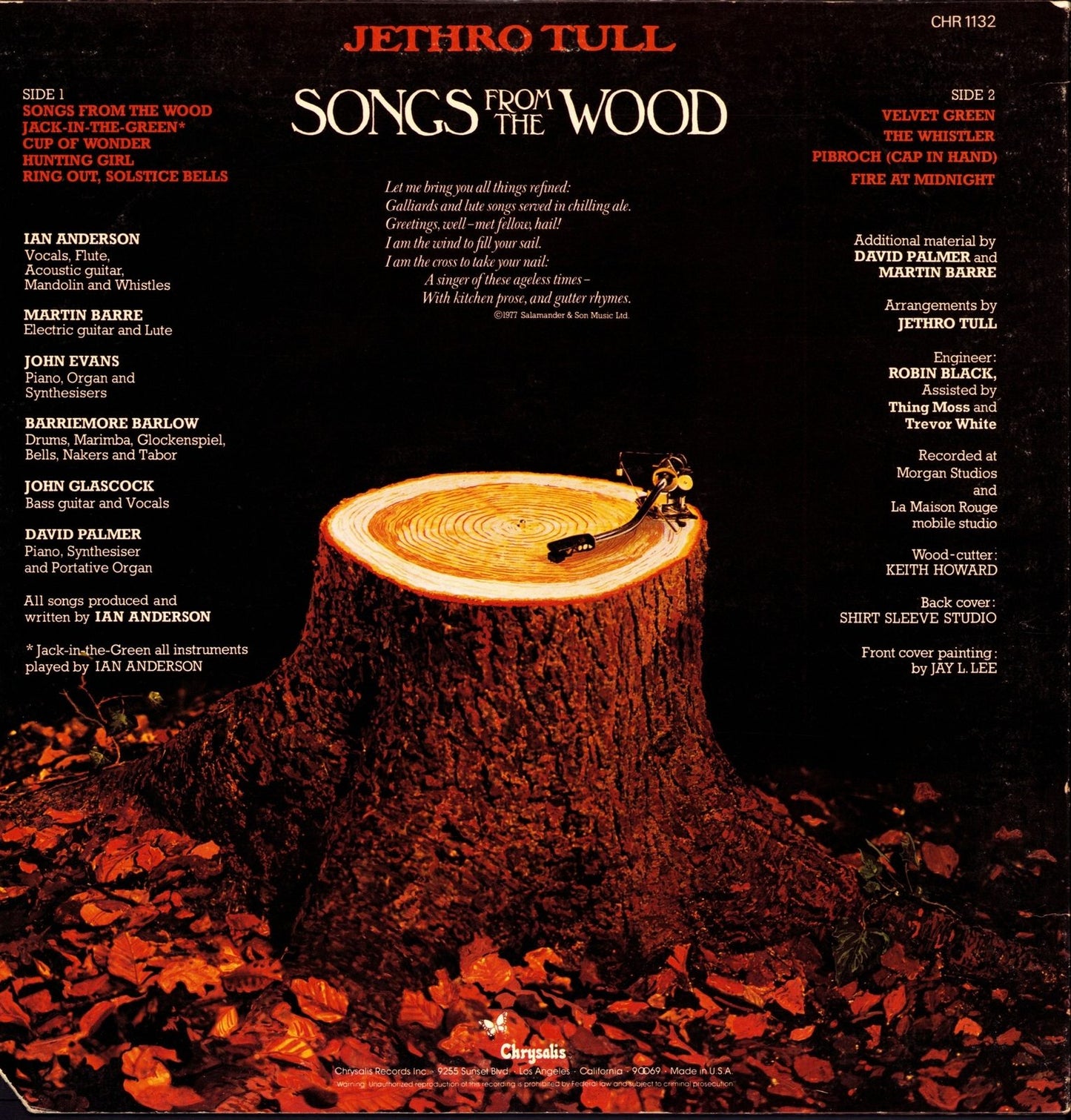 Jethro Tull - Songs from the Wood Vinyl LP