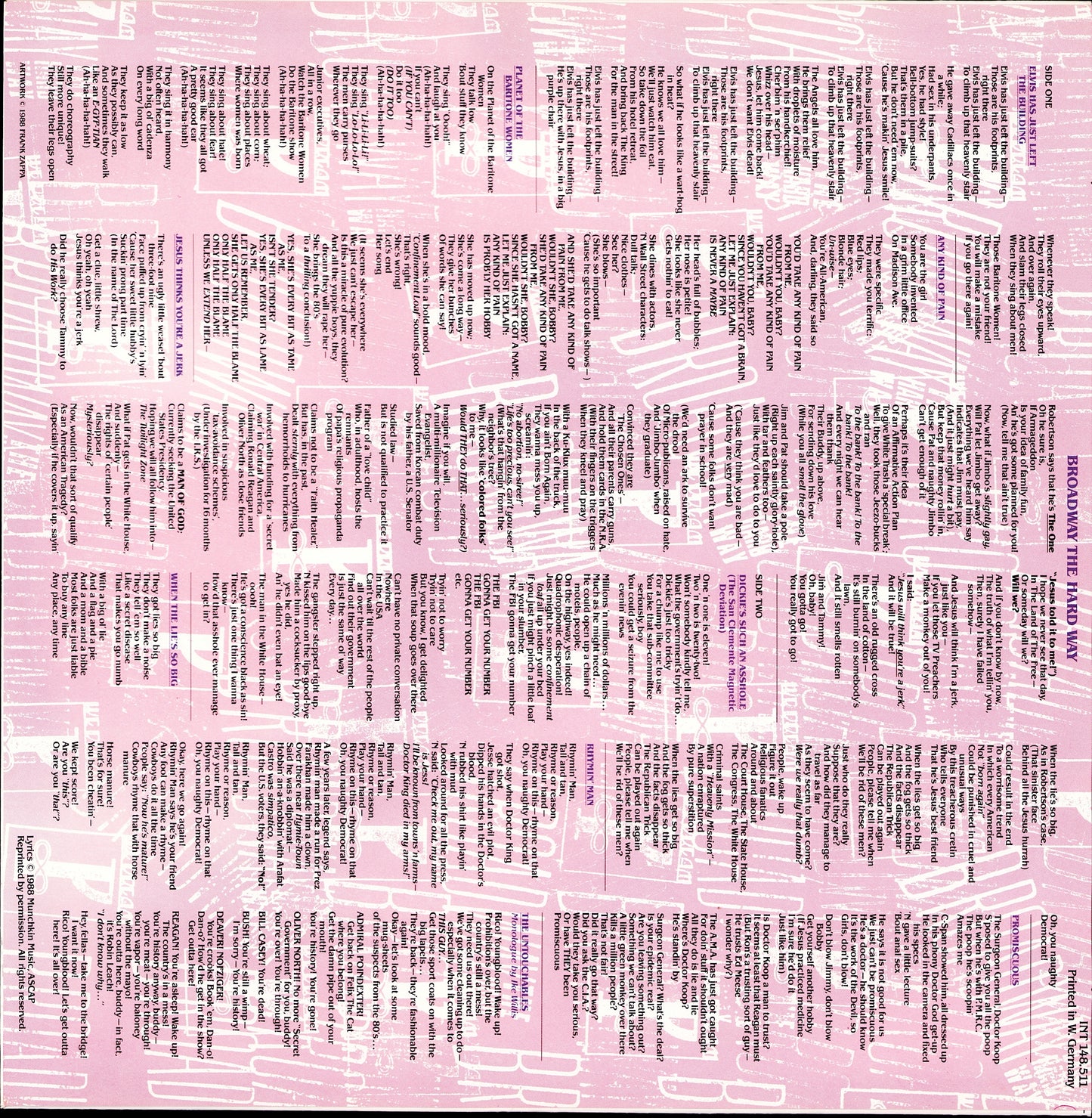 Frank Zappa ‎- Broadway The Hard Way Vinyl LP