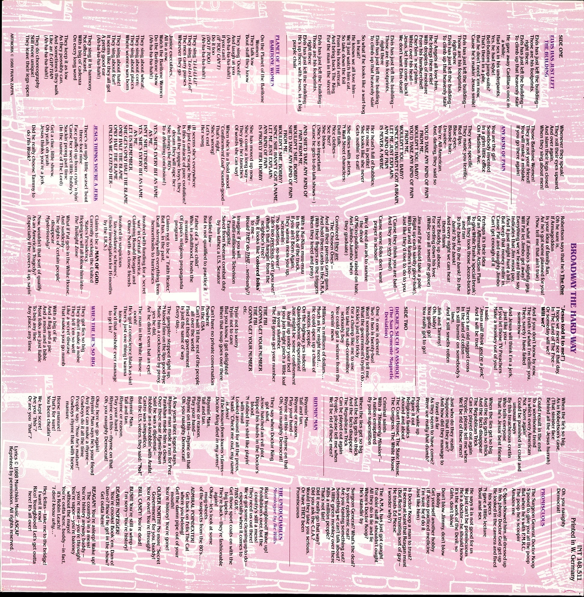 Frank Zappa ‎- Broadway The Hard Way Vinyl LP