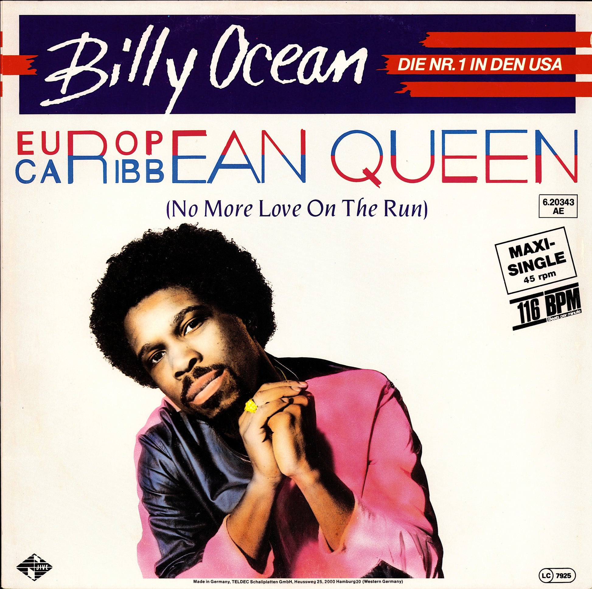 Billy Ocean - European Queen No More Love On The Run Orange Transparent Vinyl 12" Maxi-Single