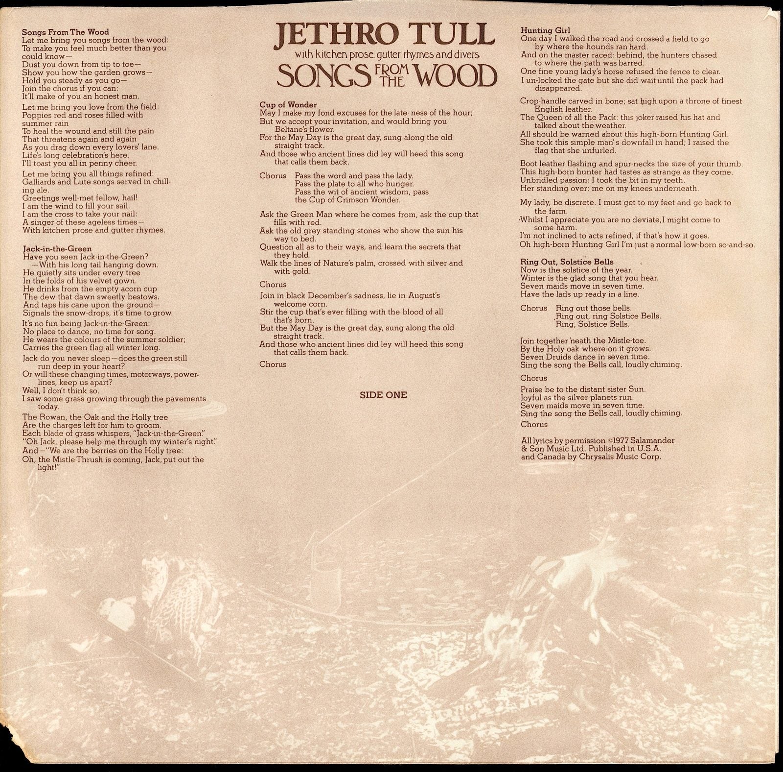 Jethro Tull - Songs from the Wood Vinyl LP