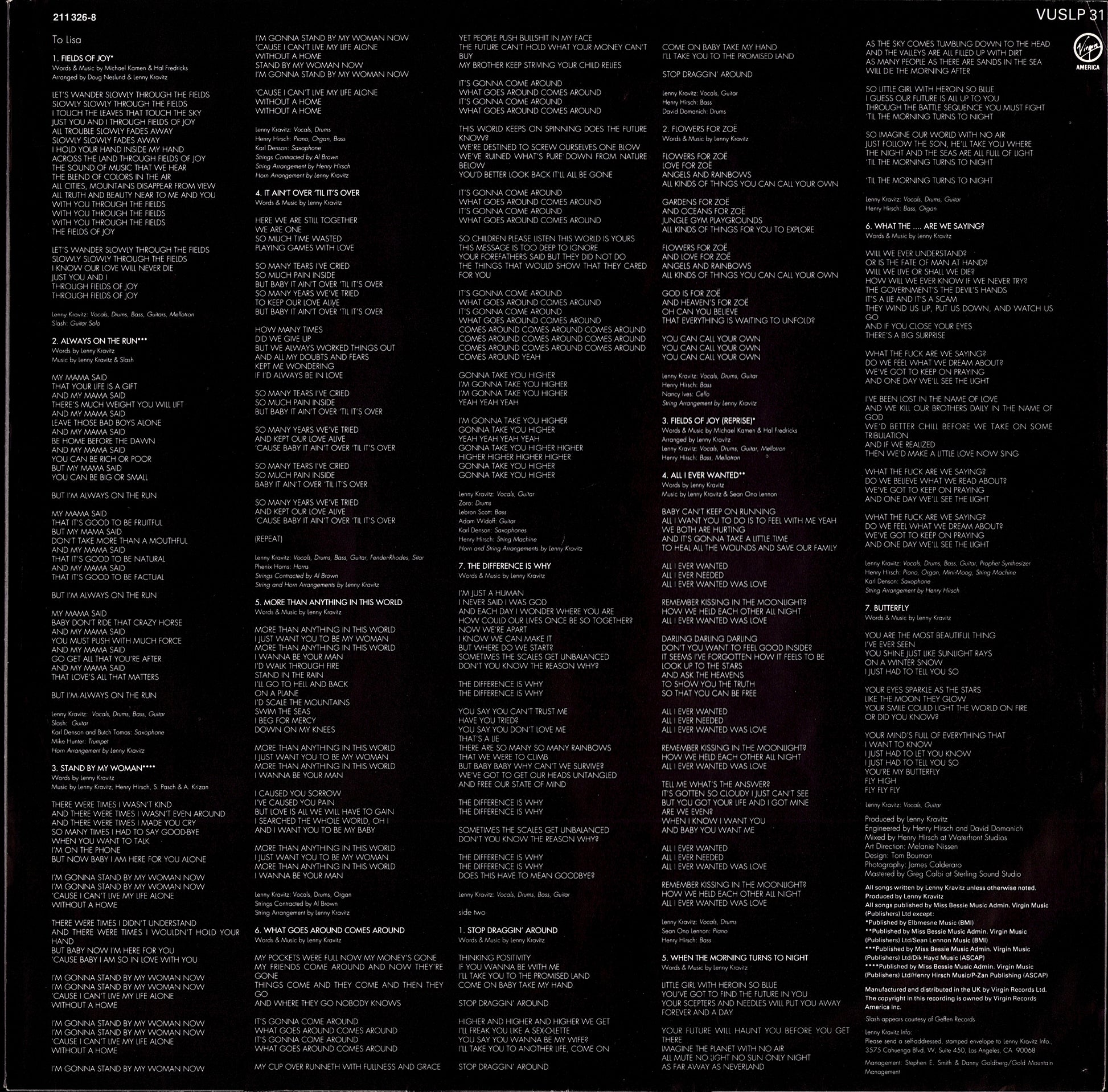 Lenny Kravitz – Mama Said Vinyl LP