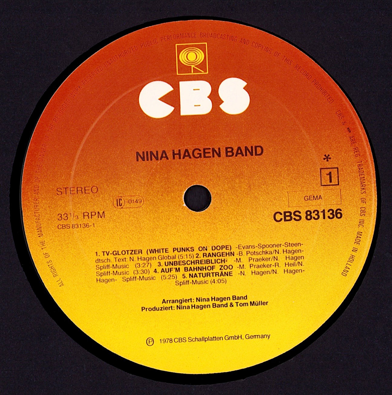 Nina Hagen Band – Nina Hagen Band Vinyl LP