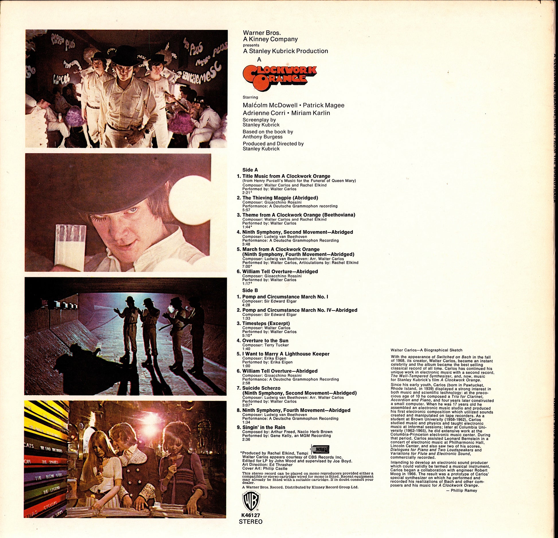 Stanley Kubrick's A Clockwork Orange Music From The Soundtrack Vinyl LP UK