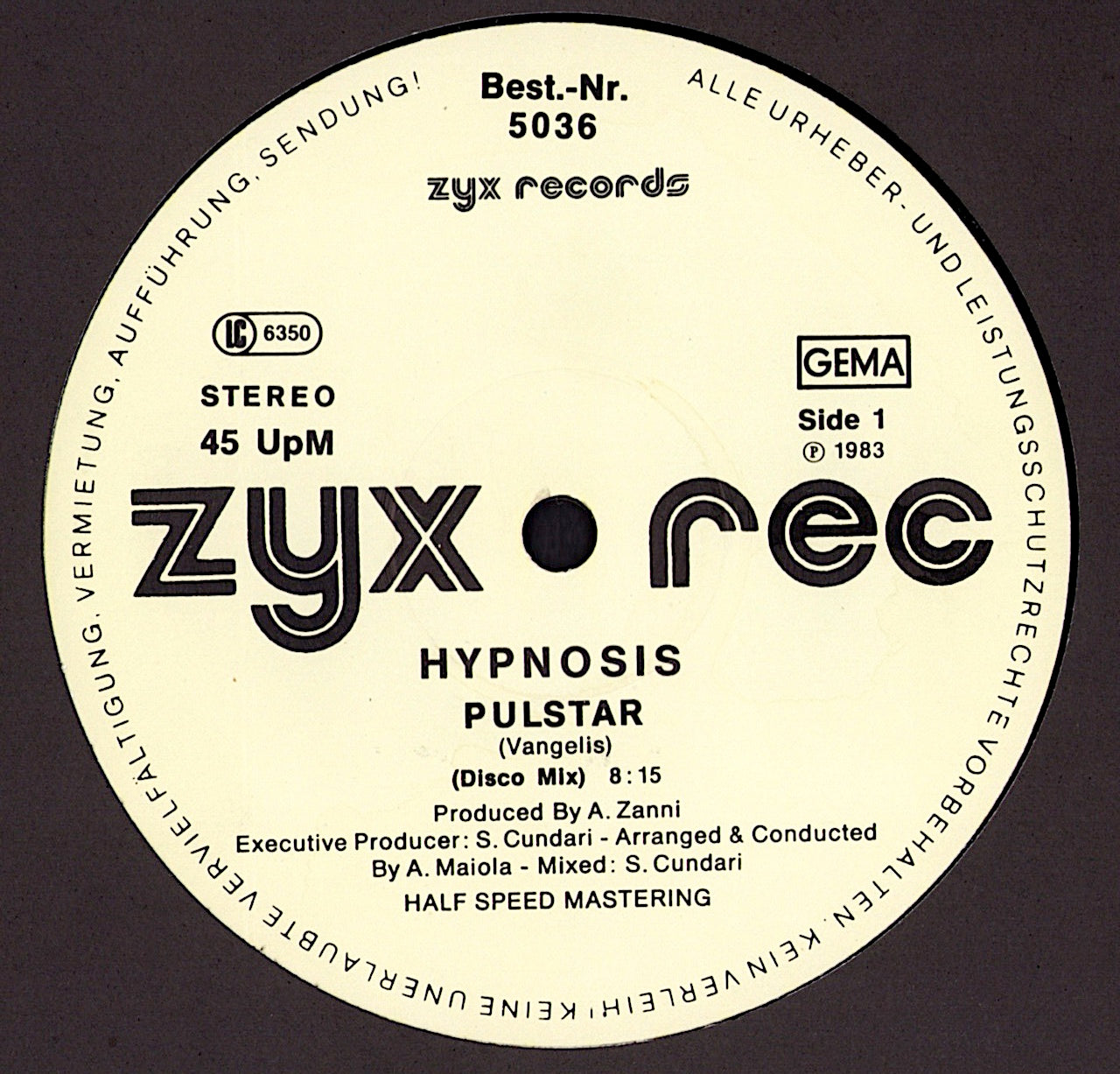Hypnosis ‎- Pulstar / End Title Blade Runner Vinyl 12" Maxi-Single