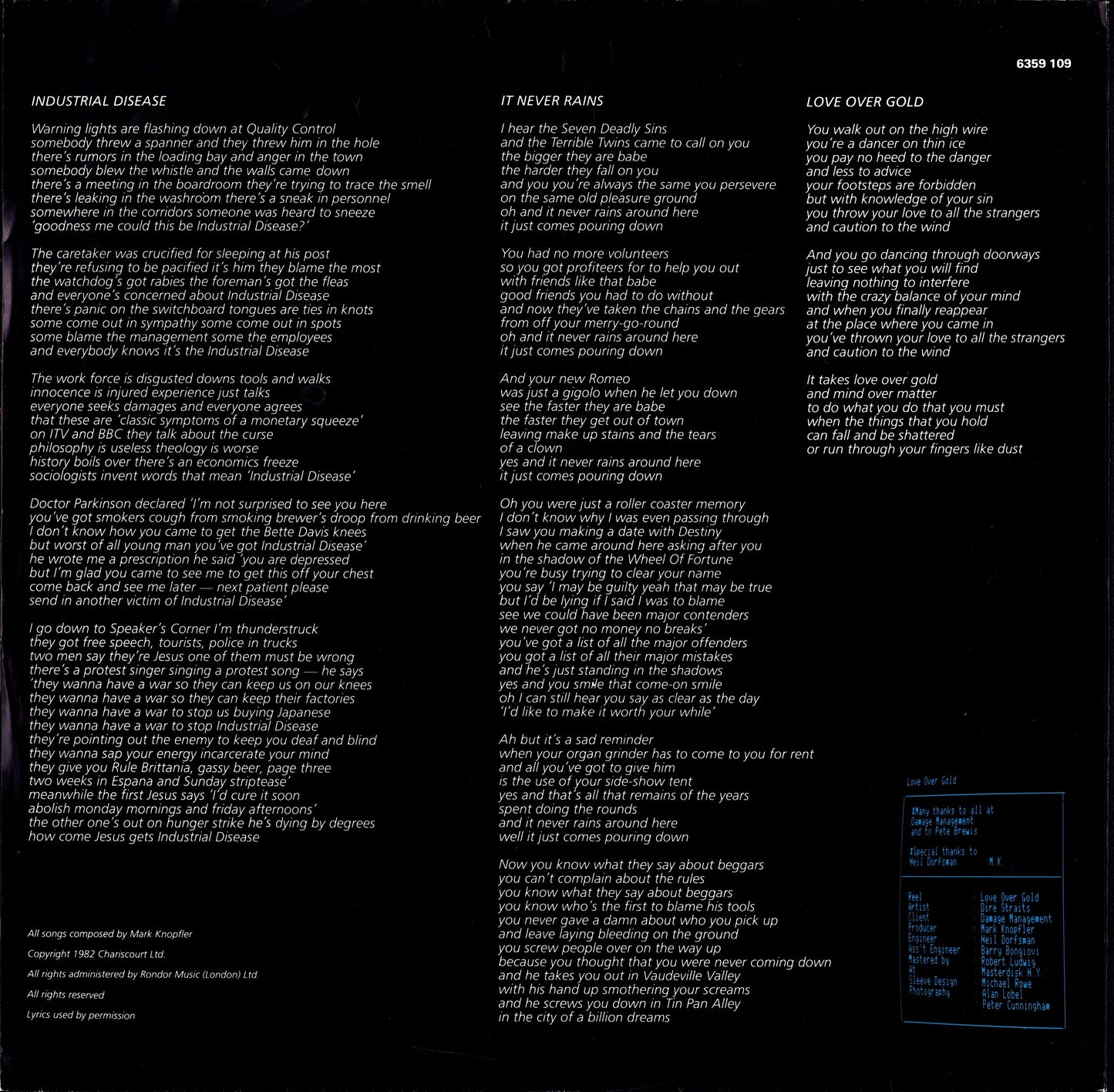 Dire Straits - Love Over Gold Vinyl LP