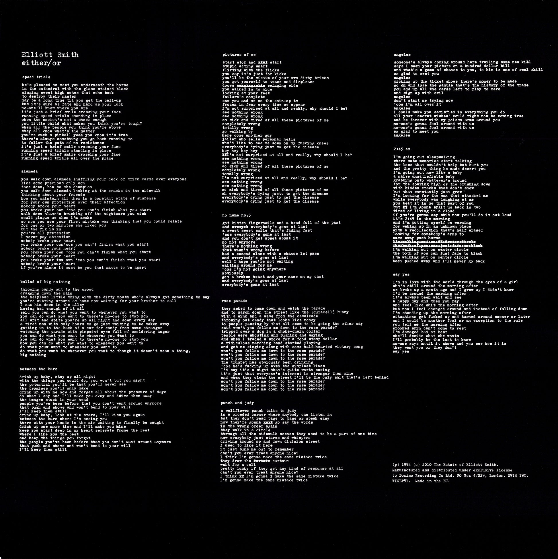 Elliott Smith – Either / Or Vinyl LP