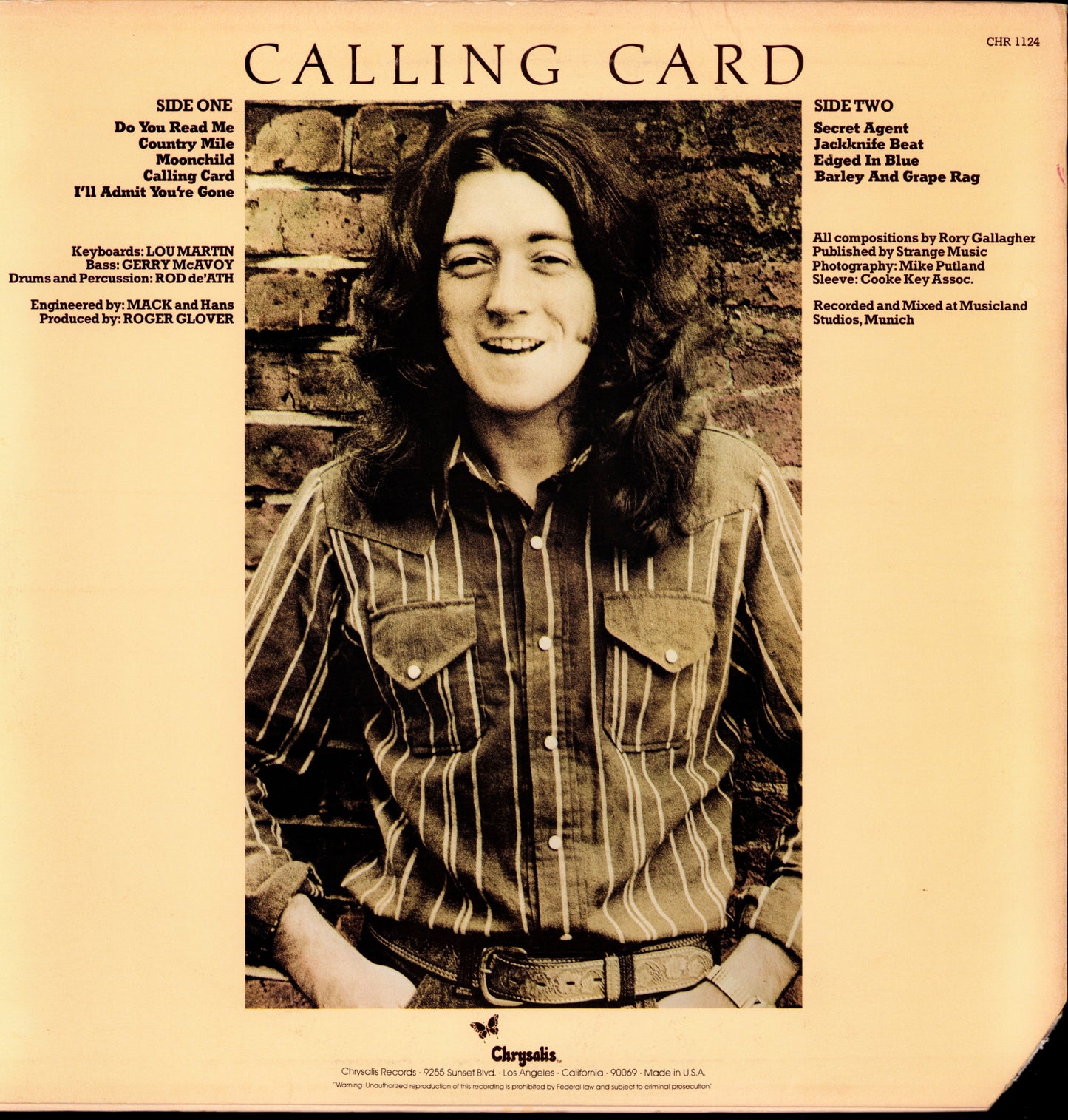 Rory Gallagher – Calling Card Vinyl LP