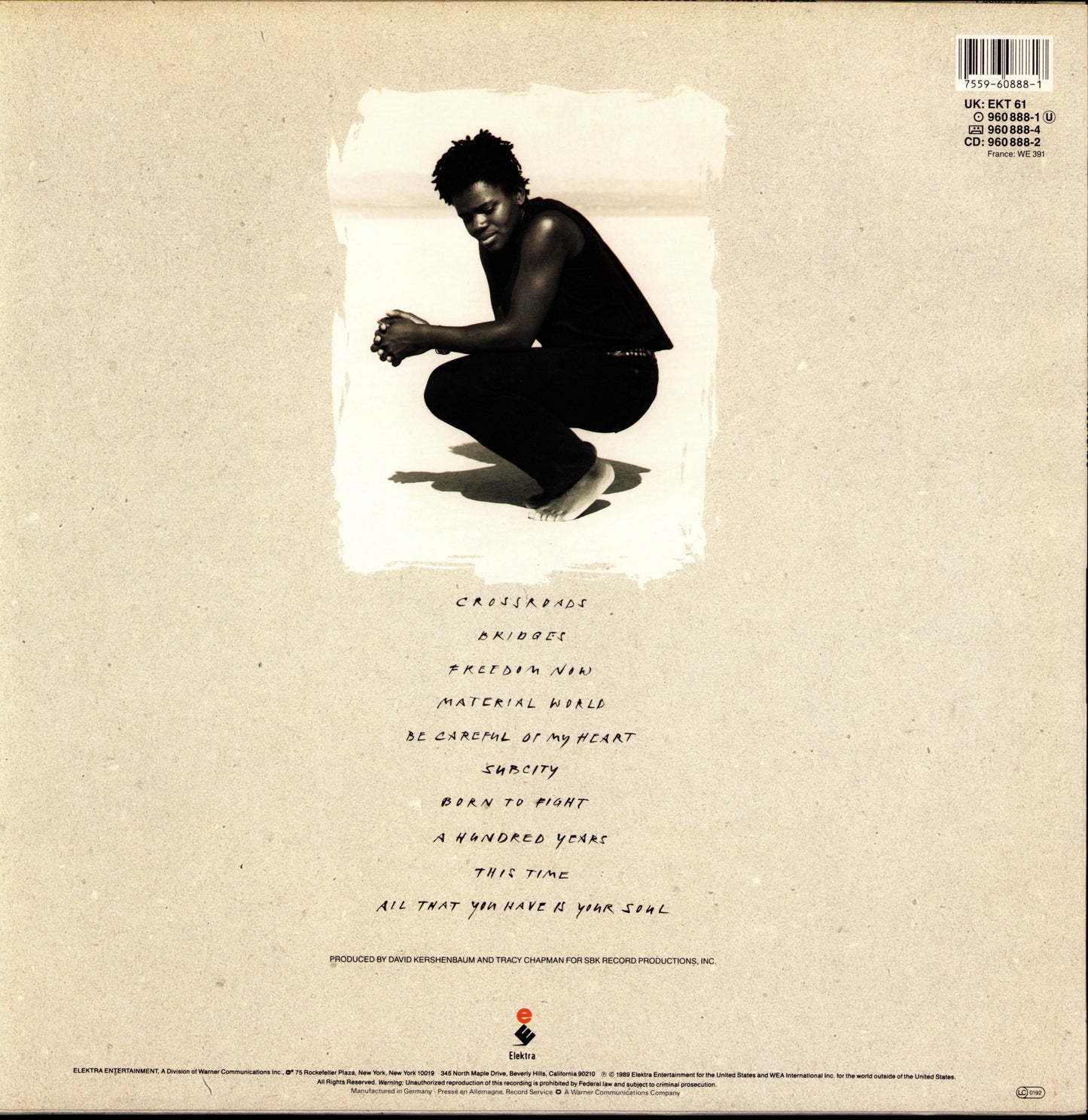 Tracy Chapman ‎- Crossroads Vinyl LP