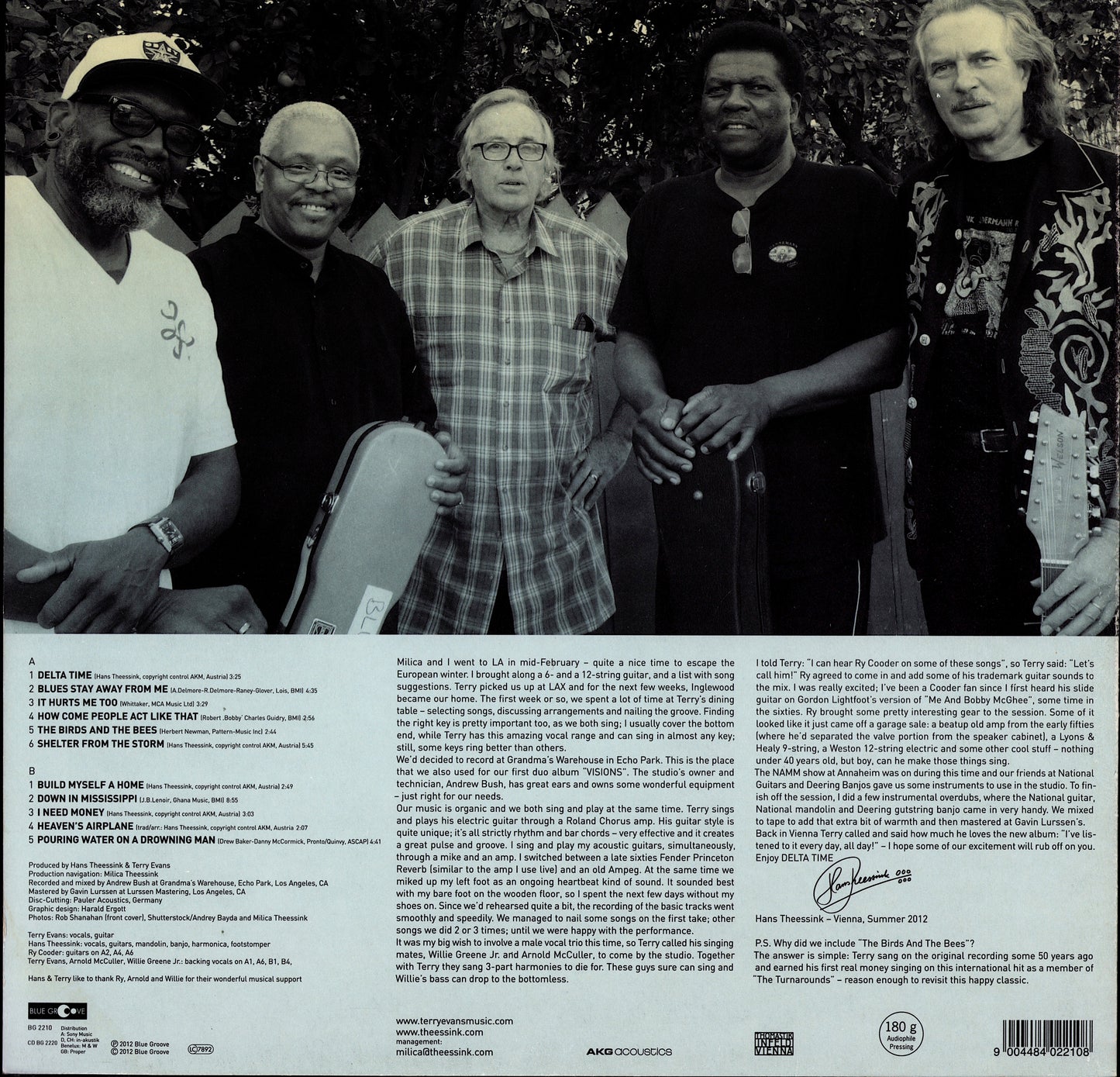 Hans Theessink & Terry Evans Feat. Ry Cooder – Delta Time Vinyl LP