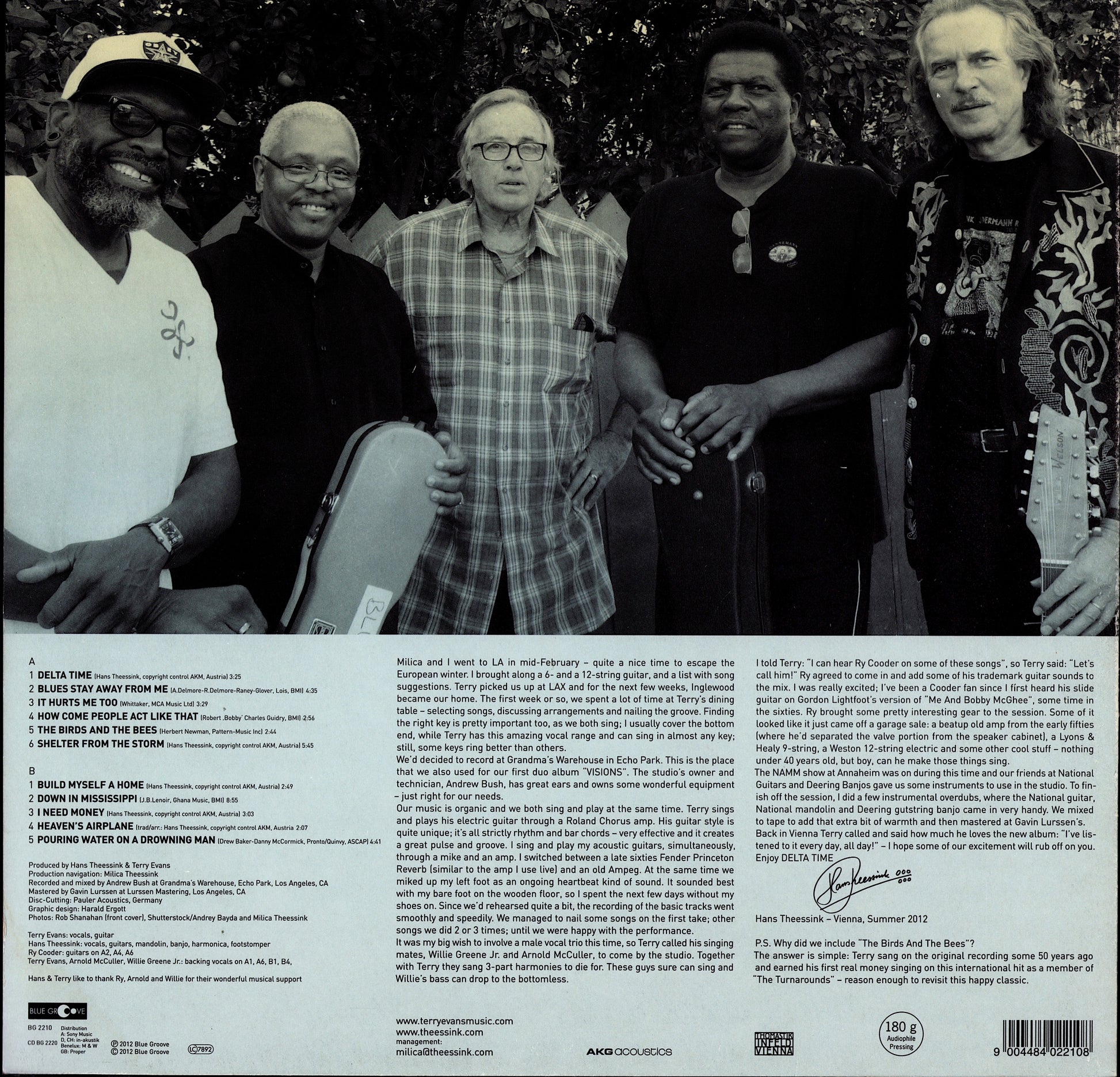 Hans Theessink & Terry Evans Feat. Ry Cooder – Delta Time Vinyl LP