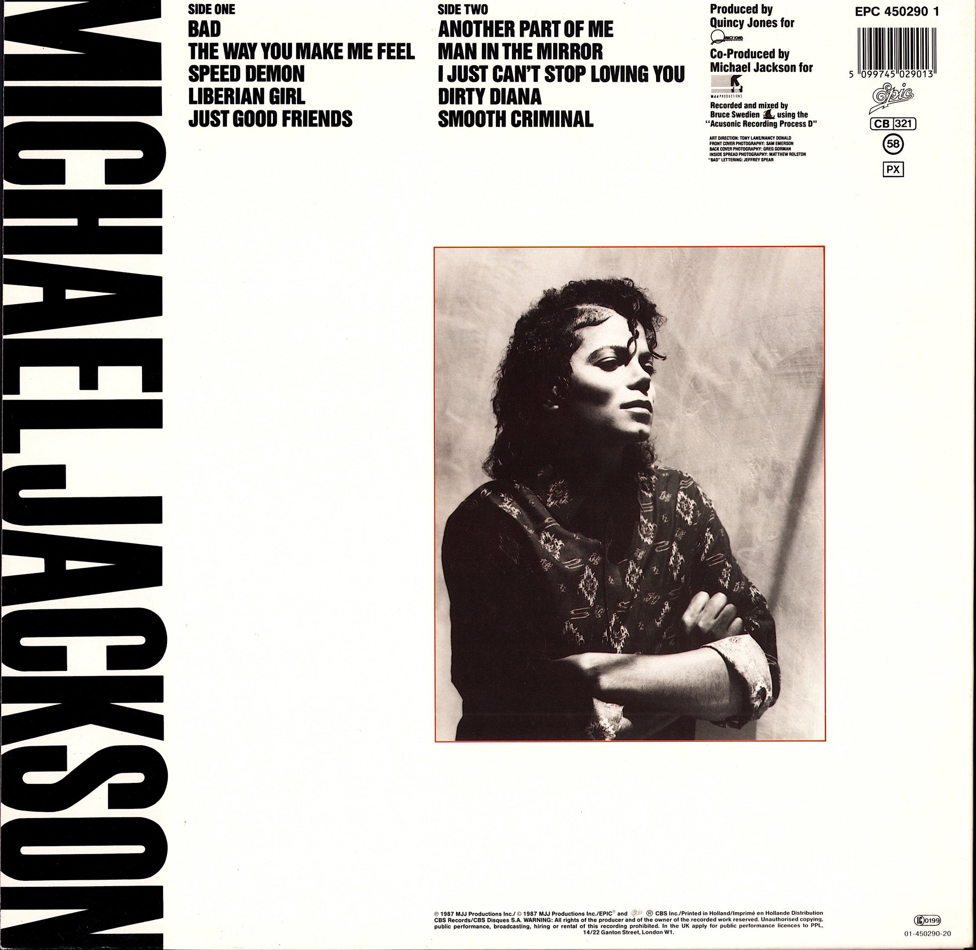 Michael Jackson - Bad Vinyl LP Kopie