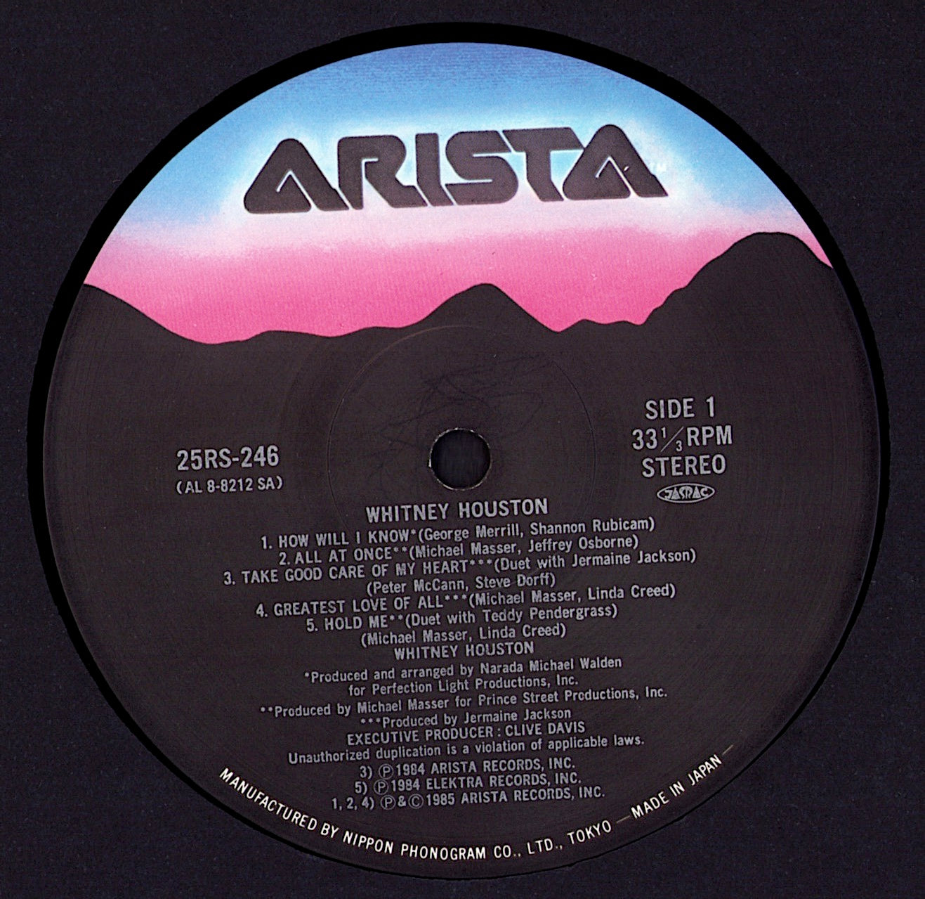 Whitney Houston ‎– Whitney Houston = そよ風の贈りもの Vinyl LP