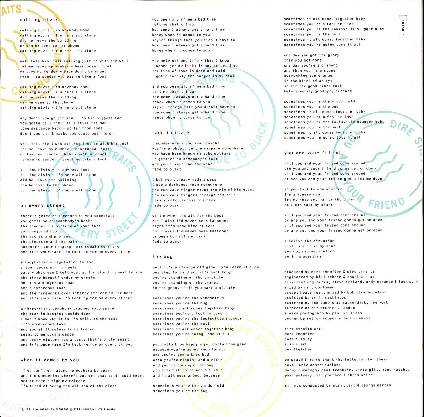 Dire Straits ‎- On Every Street Vinyl LP