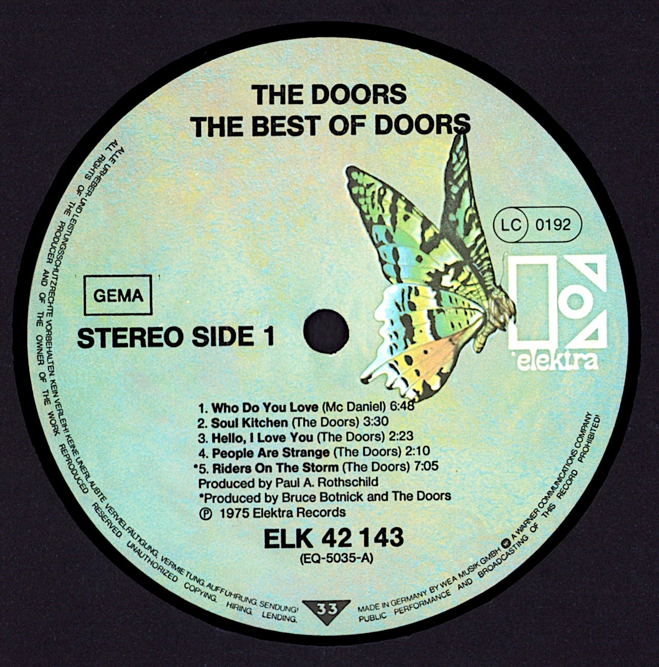The Doors ‎- The Best Of The Doors Vinyl LP