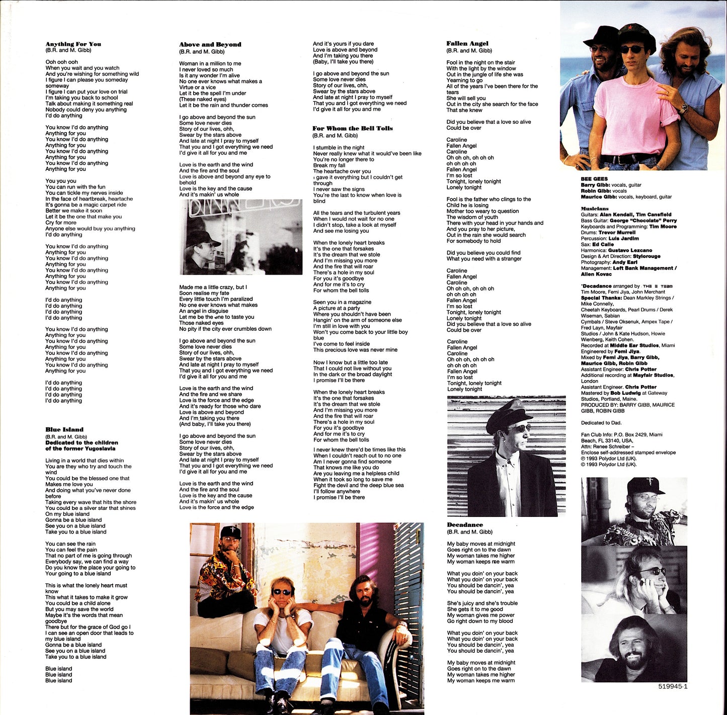 Bee Gees ‎- High Civilization Vinyl LP Kopie