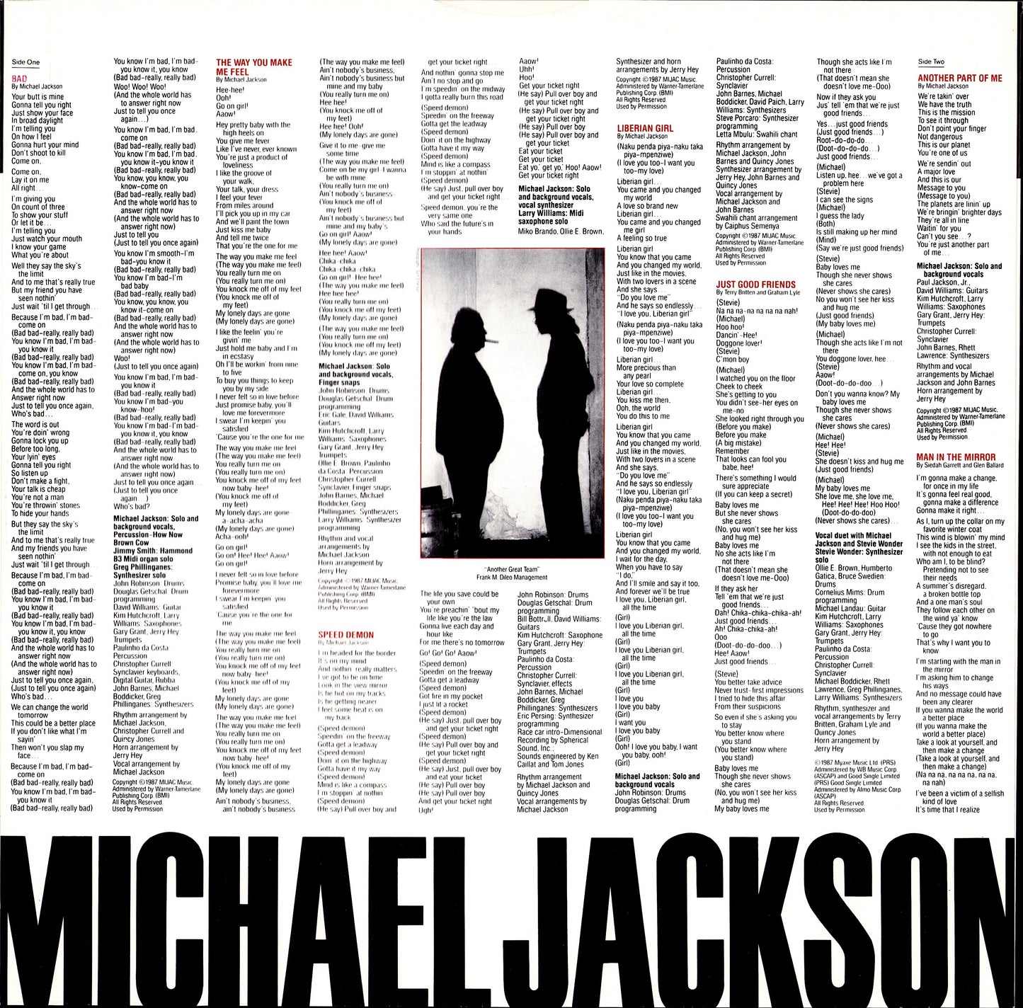 Michael Jackson - Bad Vinyl LP Kopie