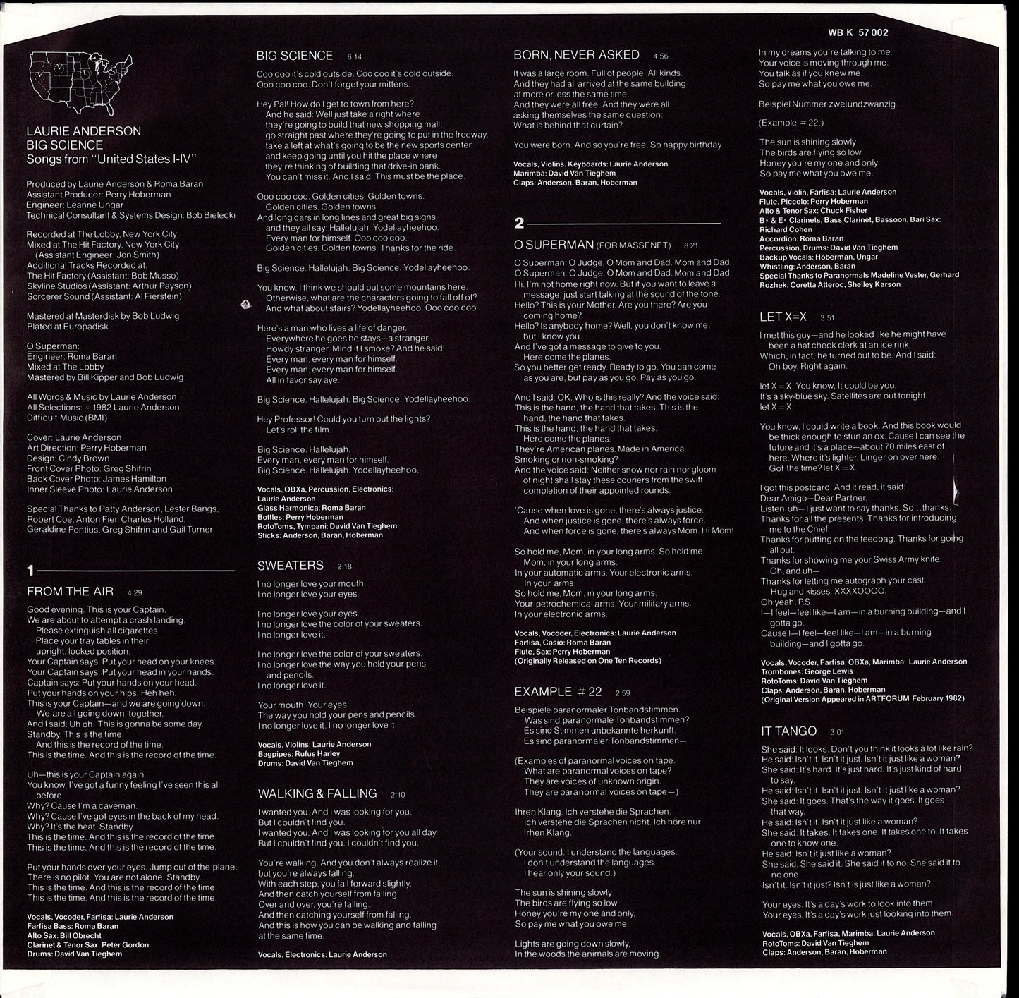 Laurie Anderson – Big Science Vinyl LP Kopie