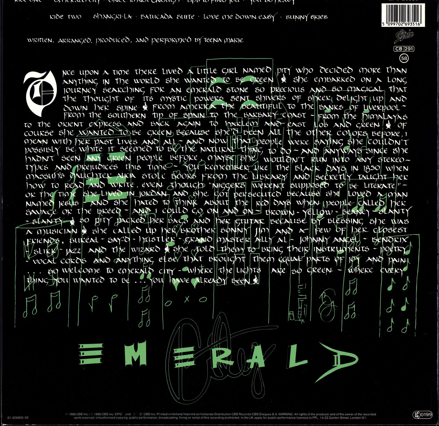 Teena Marie – Emerald City Vinyl LP
