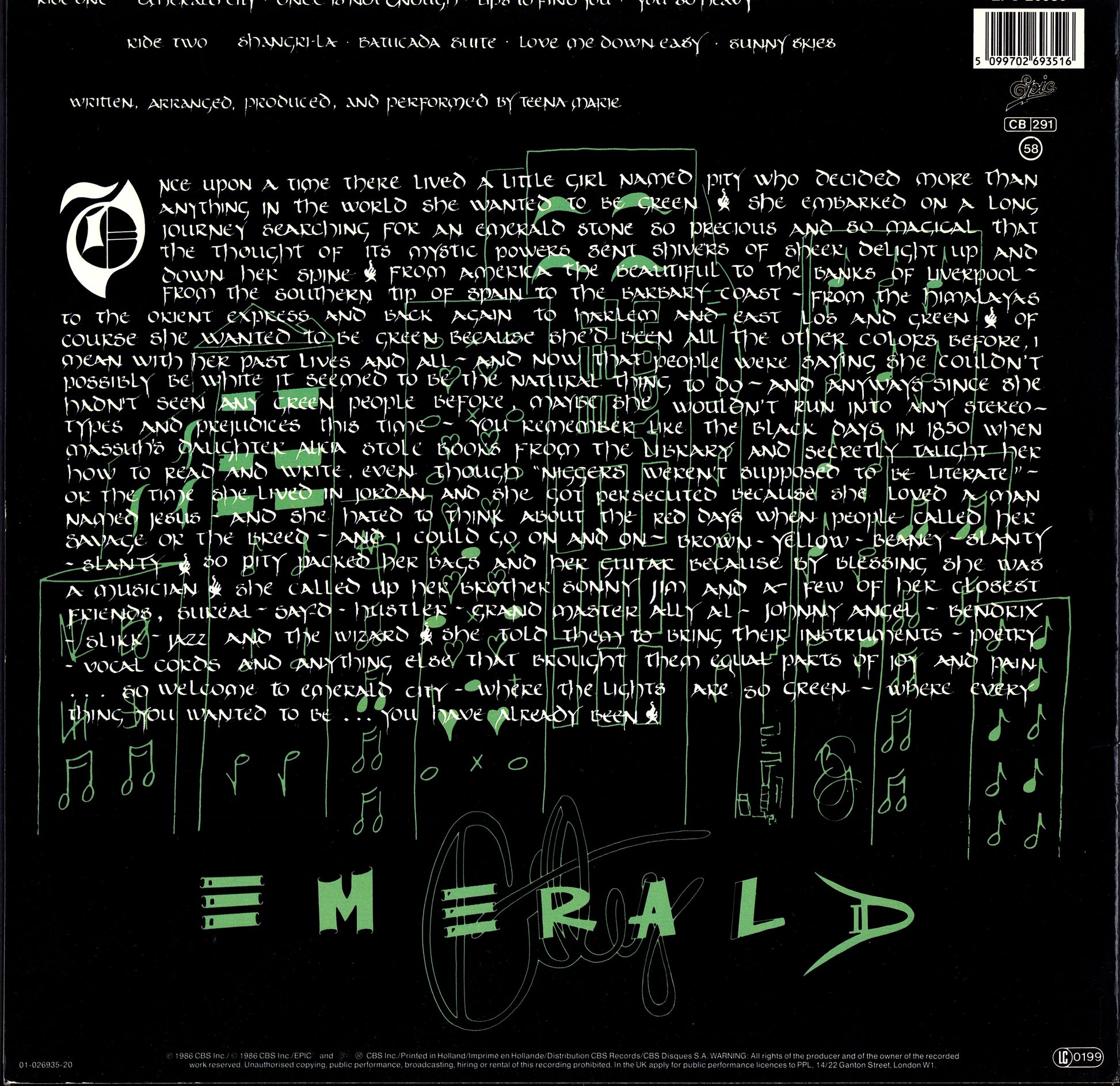 Teena Marie – Emerald City Vinyl LP