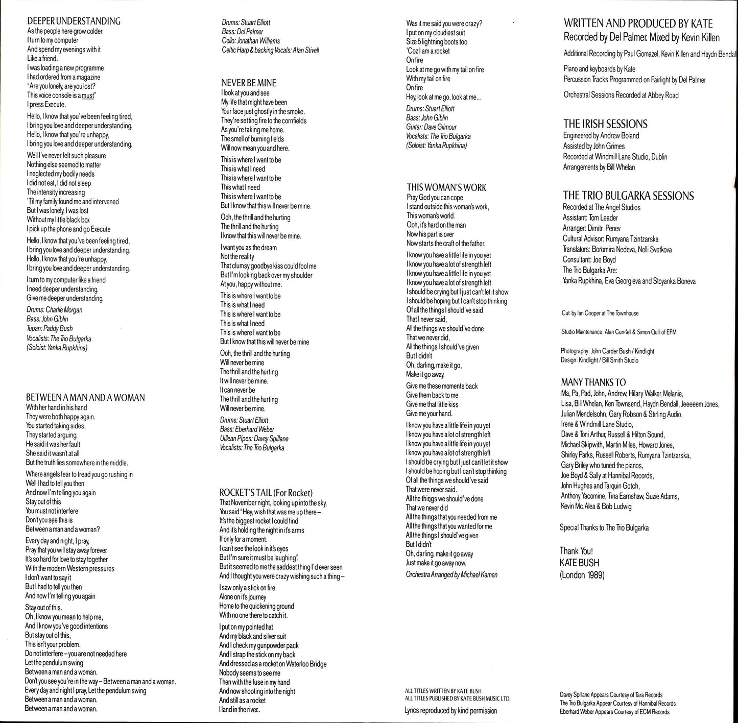 Kate Bush - Hounds Of Love Vinyl LP Kopie