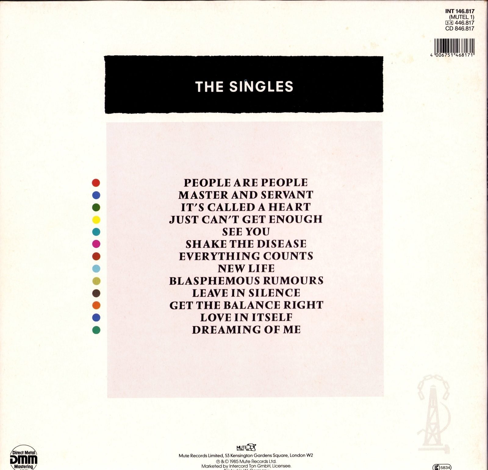 Depeche Mode ‎– The Singles 81 - 85 Grey Vinyl LP